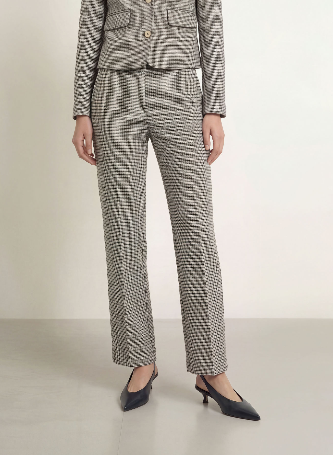 MORE & MORE Pantalon palazzo en jersey: BEIGE / GRIS / NOIR