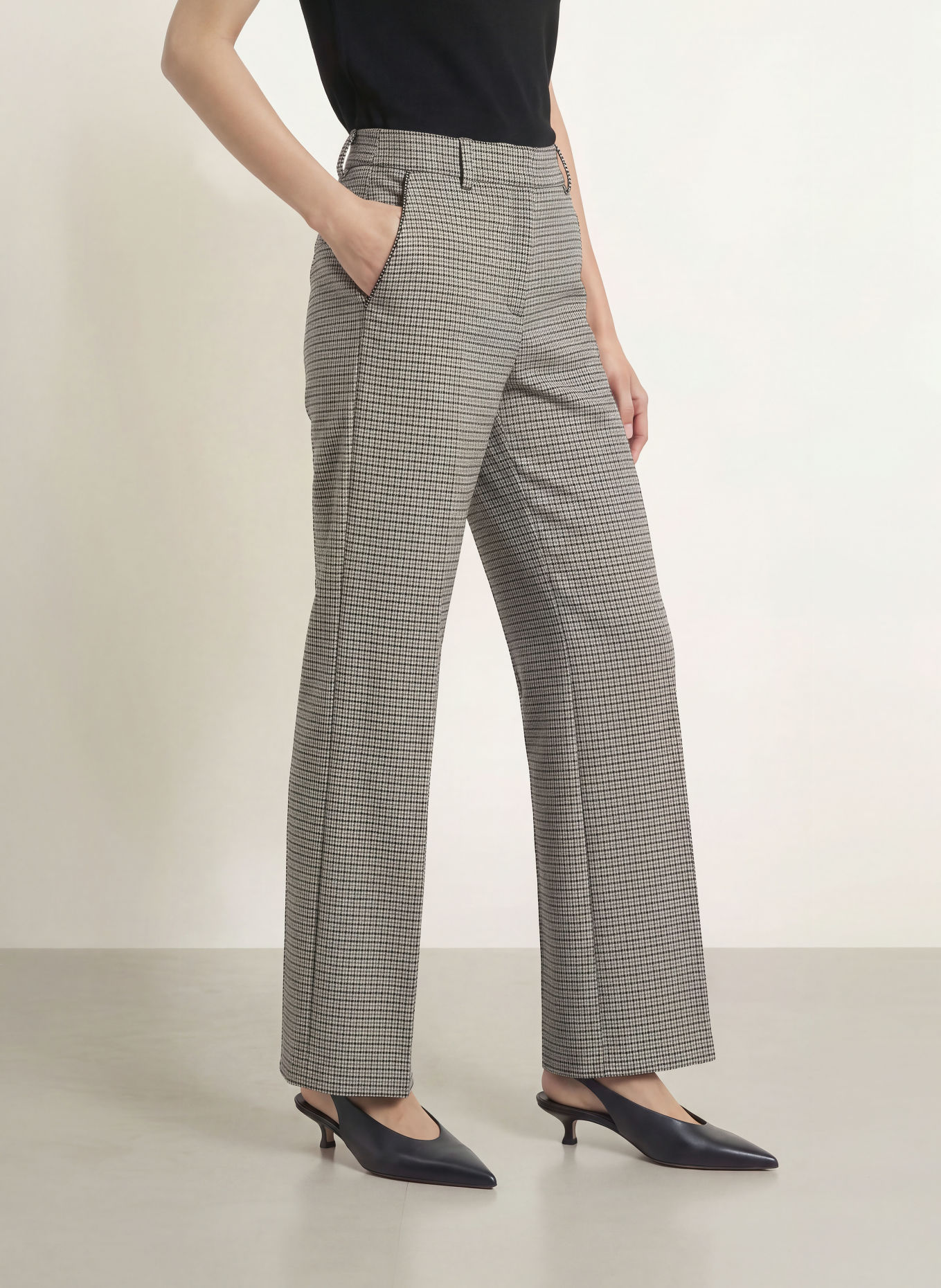 MORE & MORE Pantalon palazzo en jersey: BEIGE / GRIS / NOIR