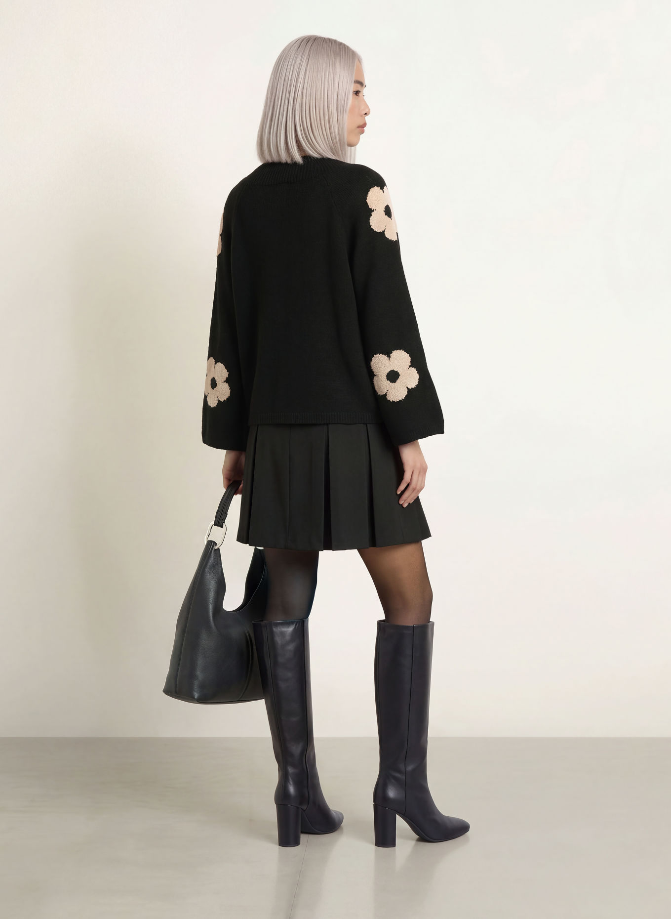 MORE & MORE Pullover: SCHWARZ / CREME