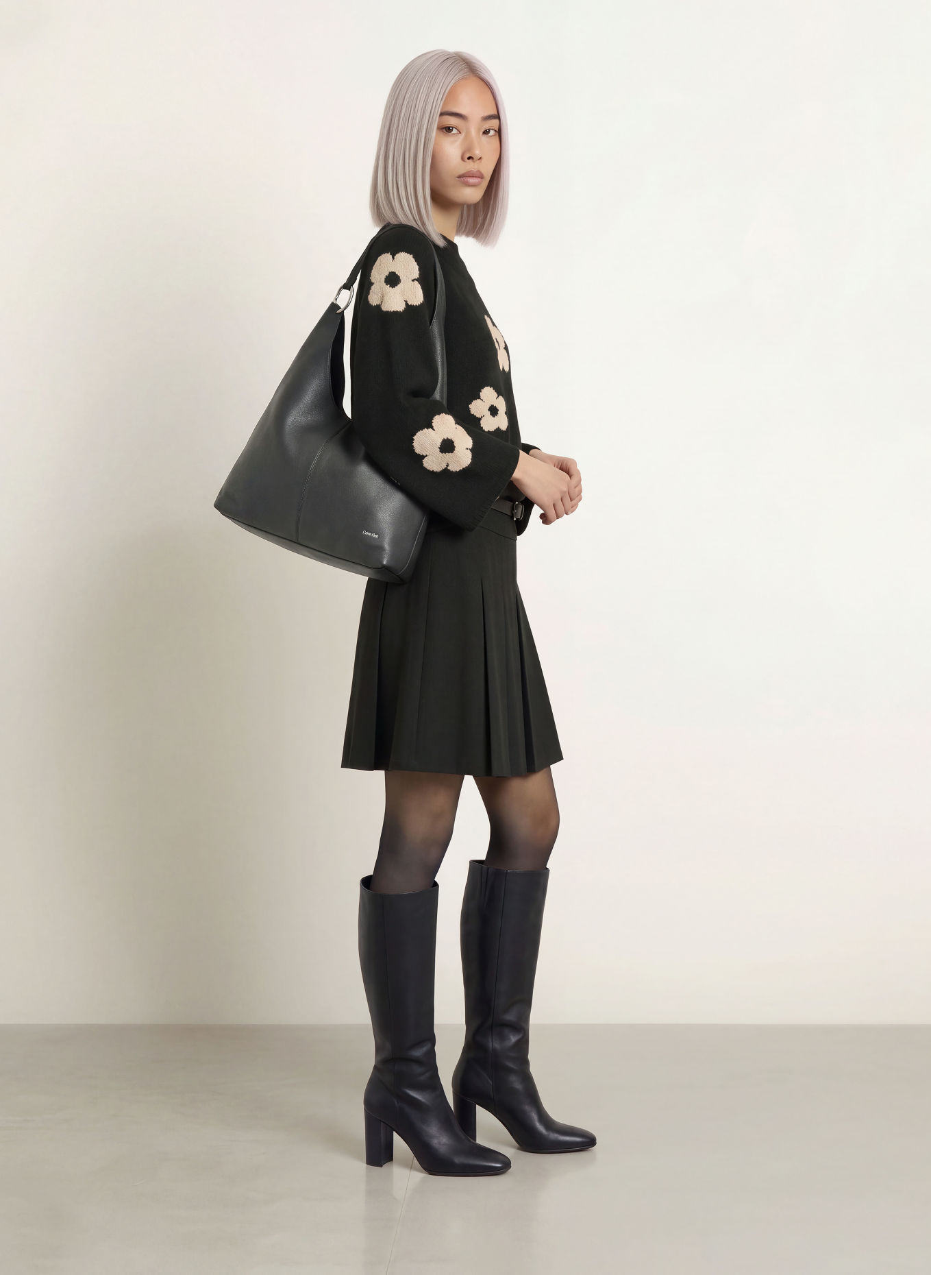 MORE & MORE Pullover: SCHWARZ / CREME