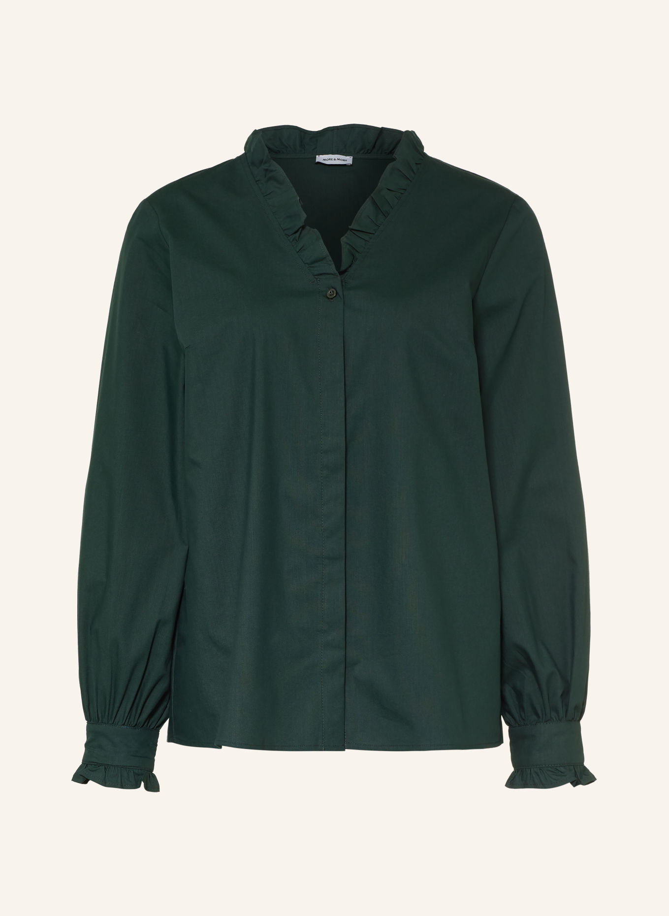 MORE & MORE Blouse with Ruffles: DARK GREEN