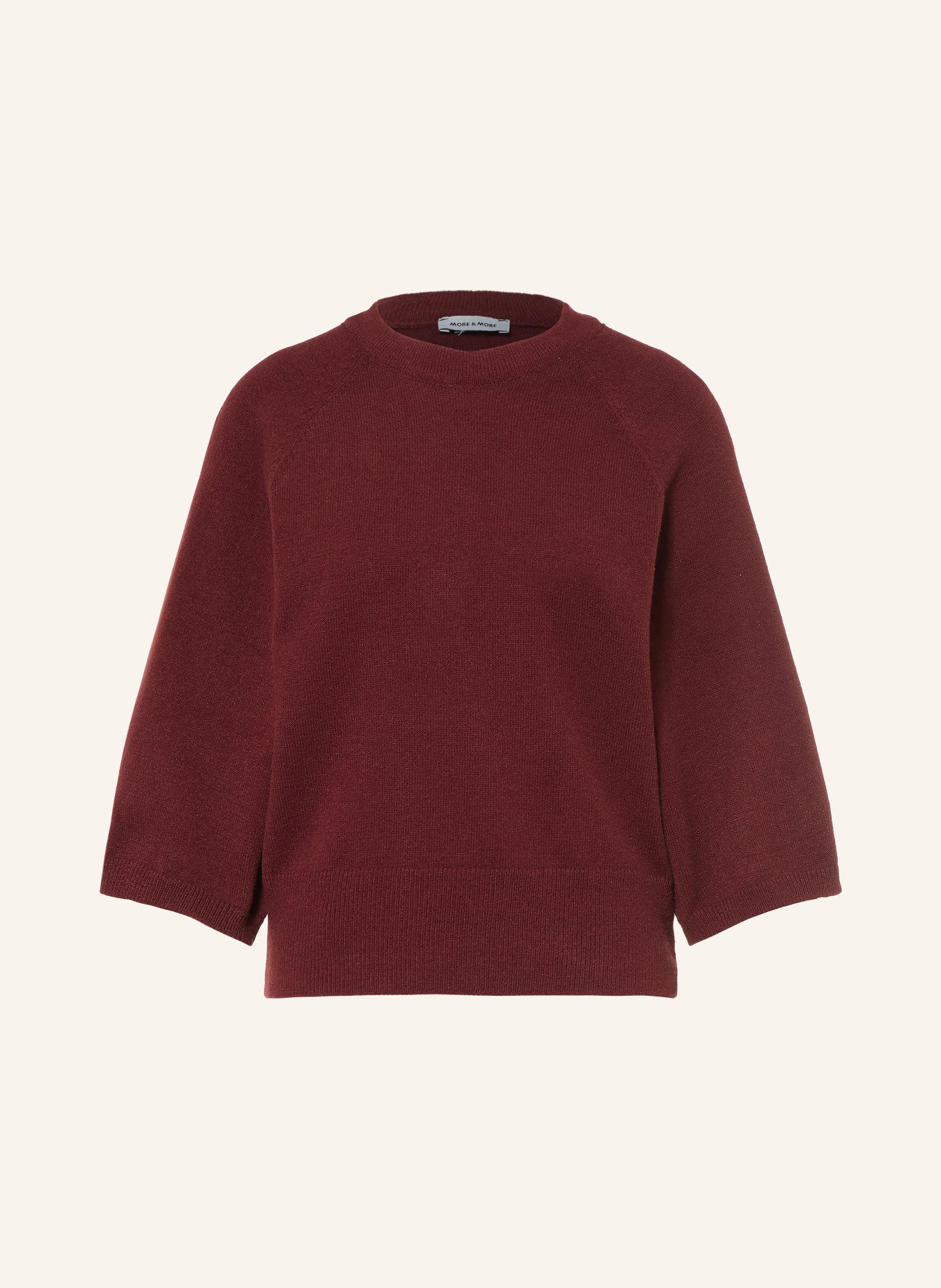 MORE & MORE Sweater with 3/4-length sleeves: DARK RED