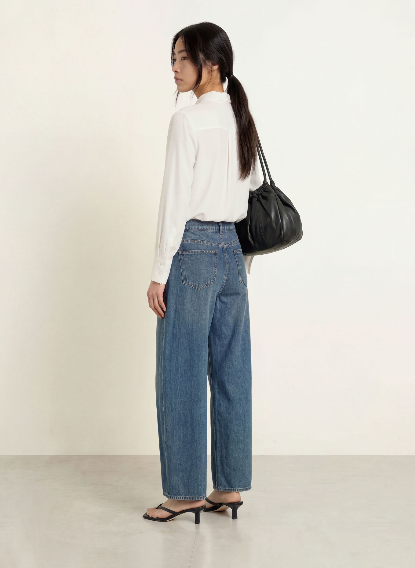 MORE & MORE Tie-neck blouse: CREAM
