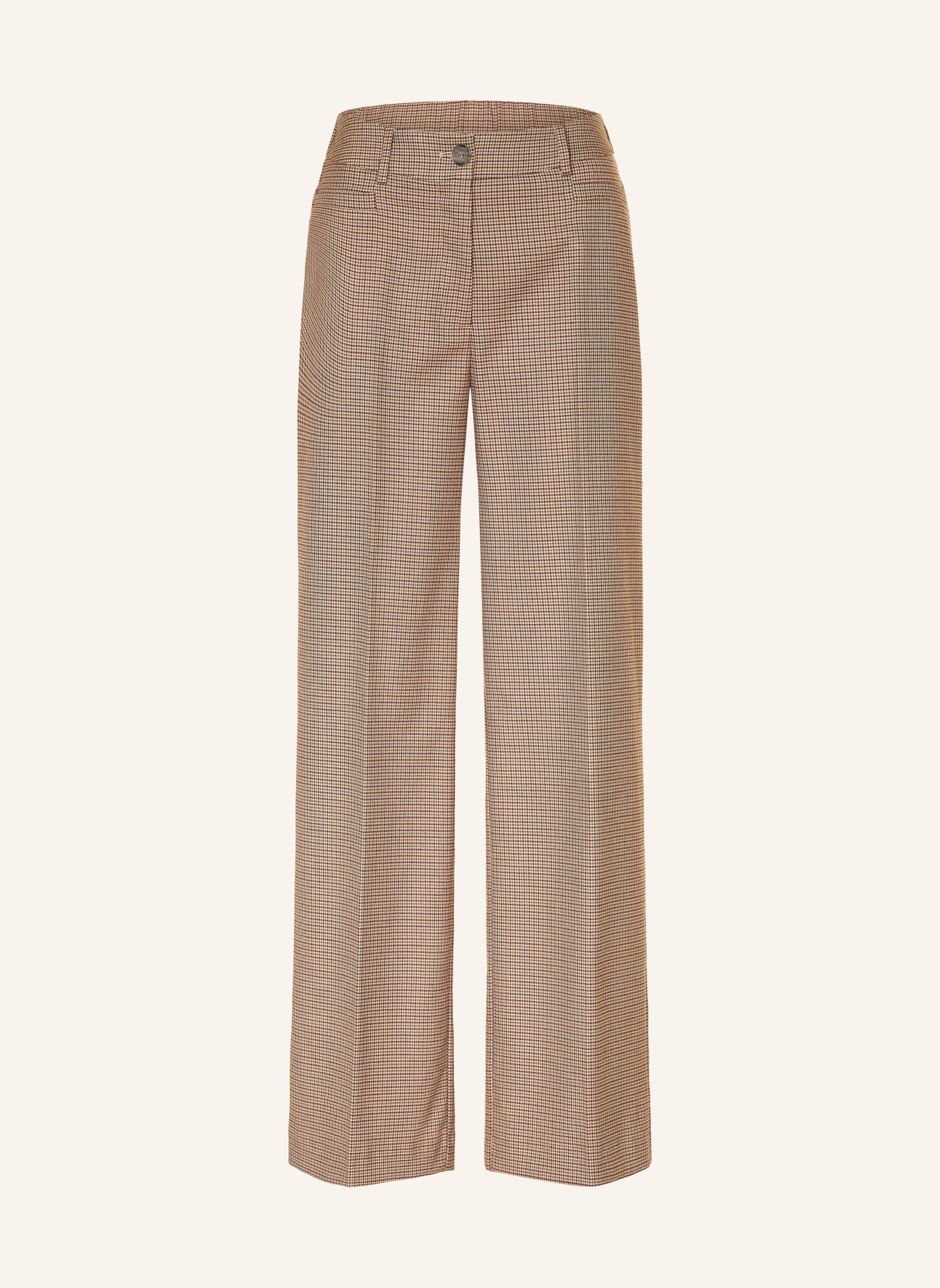 MORE & MORE Wide-leg trousers: BEIGE / CAMEL / DARK RED