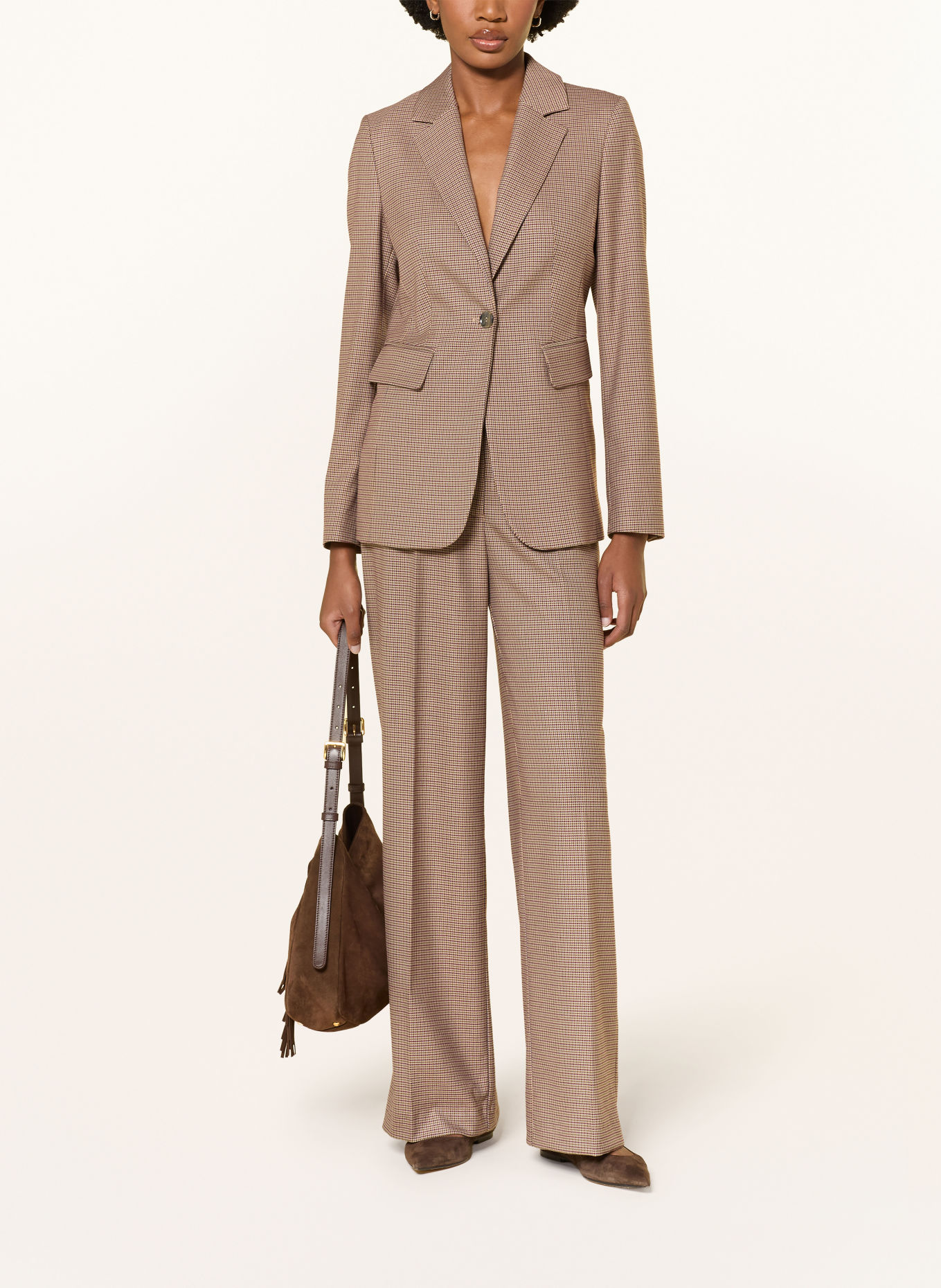 MORE & MORE Wide-leg trousers: BEIGE / CAMEL / DARK RED