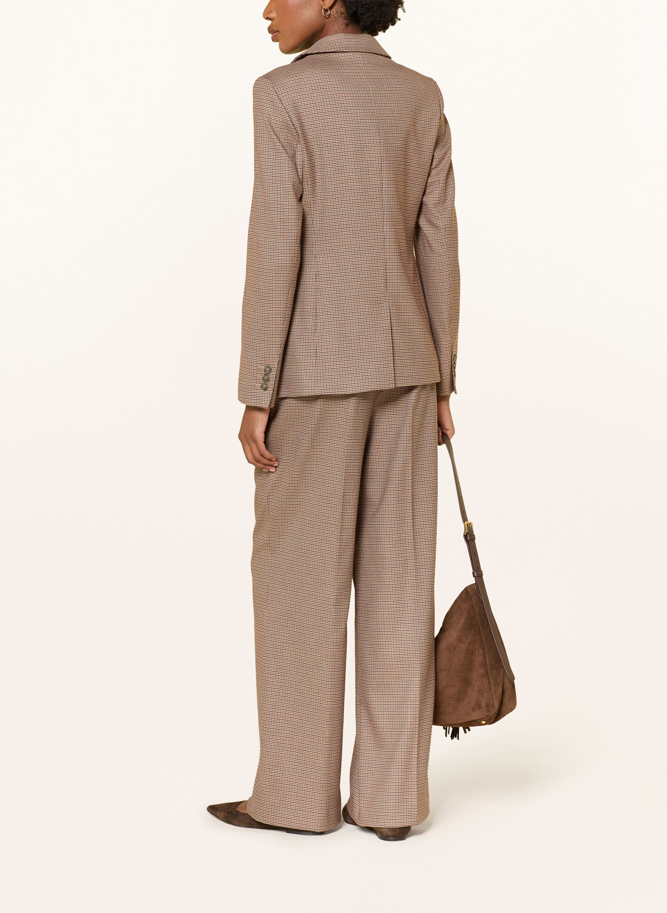 MORE & MORE Wide-leg trousers: BEIGE / CAMEL / DARK RED