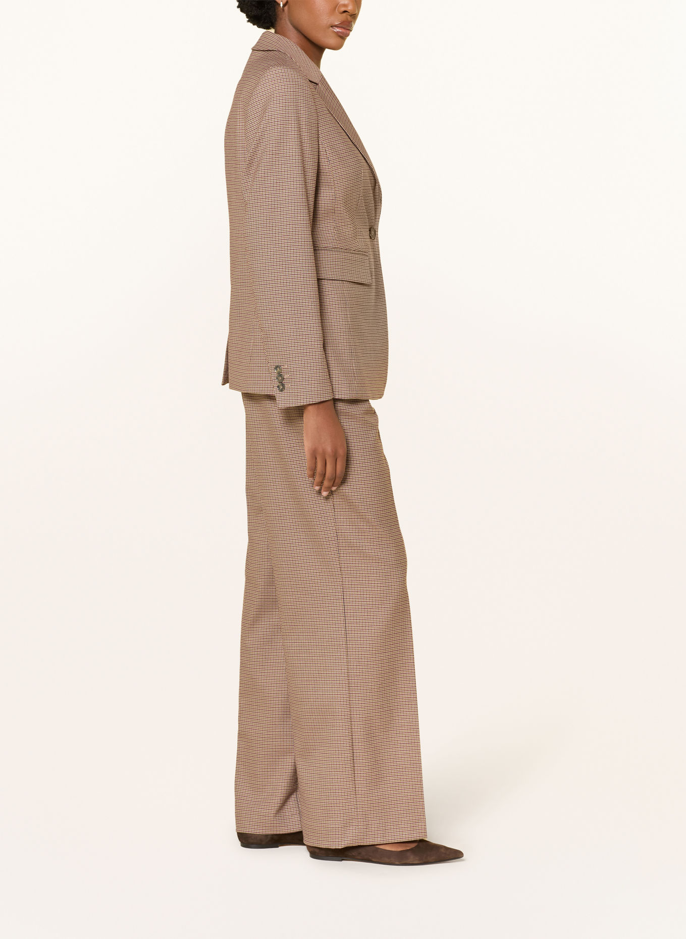 MORE & MORE Wide-leg trousers: BEIGE / CAMEL / DARK RED