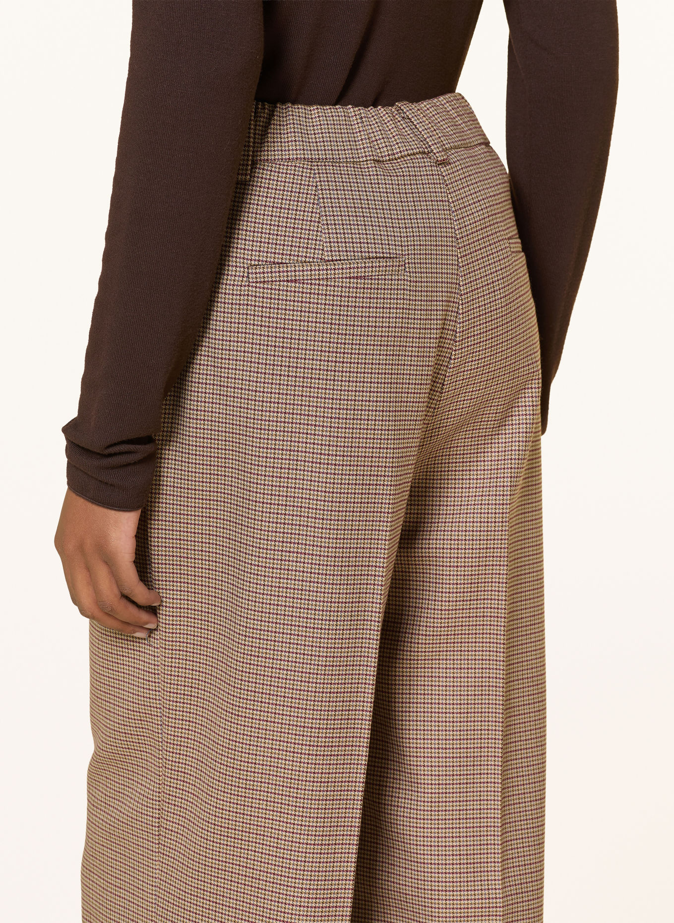 MORE & MORE Wide-leg trousers: BEIGE / CAMEL / DARK RED