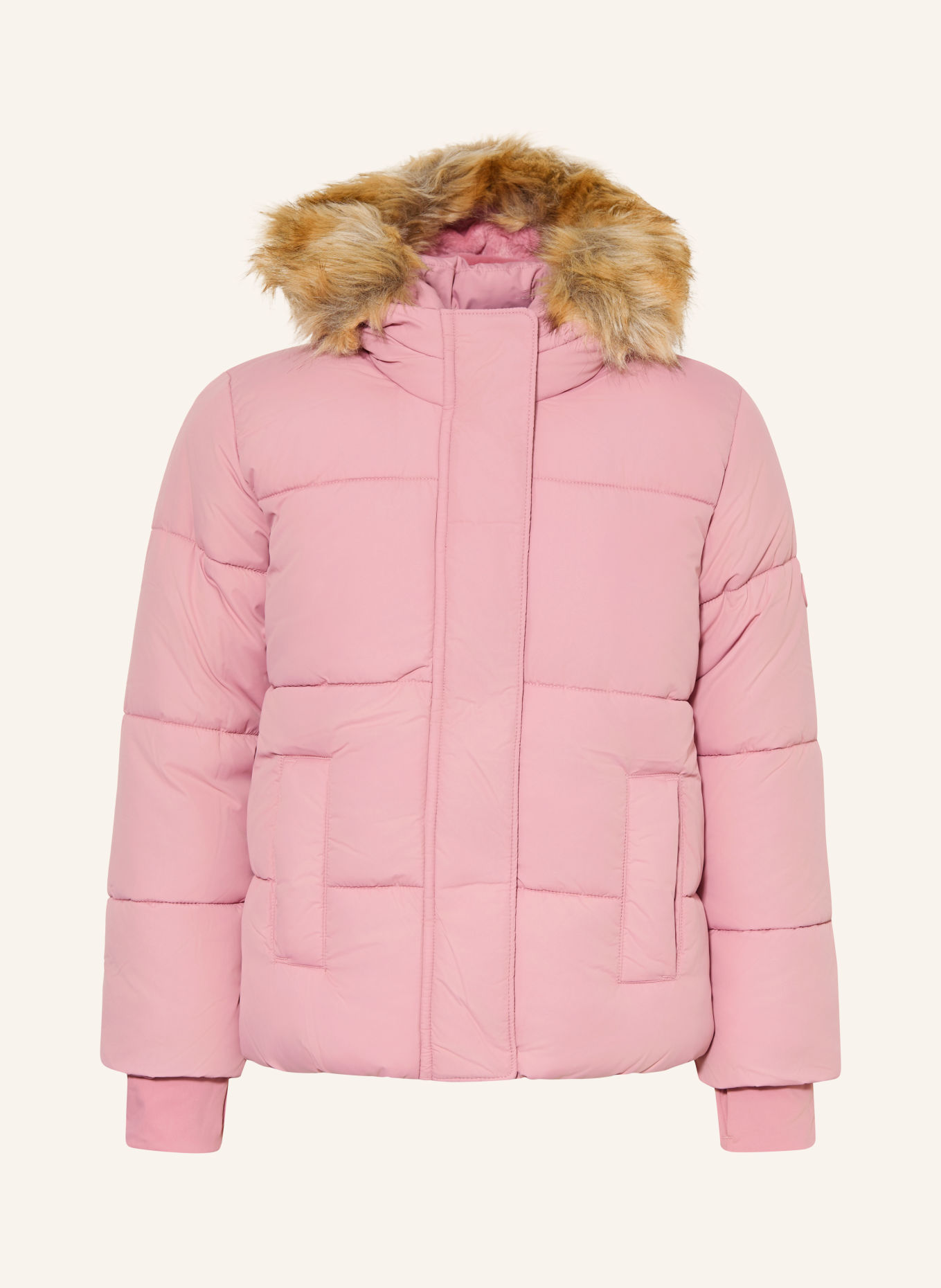Abercrombie & Fitch Veste matelassée avec fourrure synthétique amovible: LILAS CLAIR / MARRON CLAIR