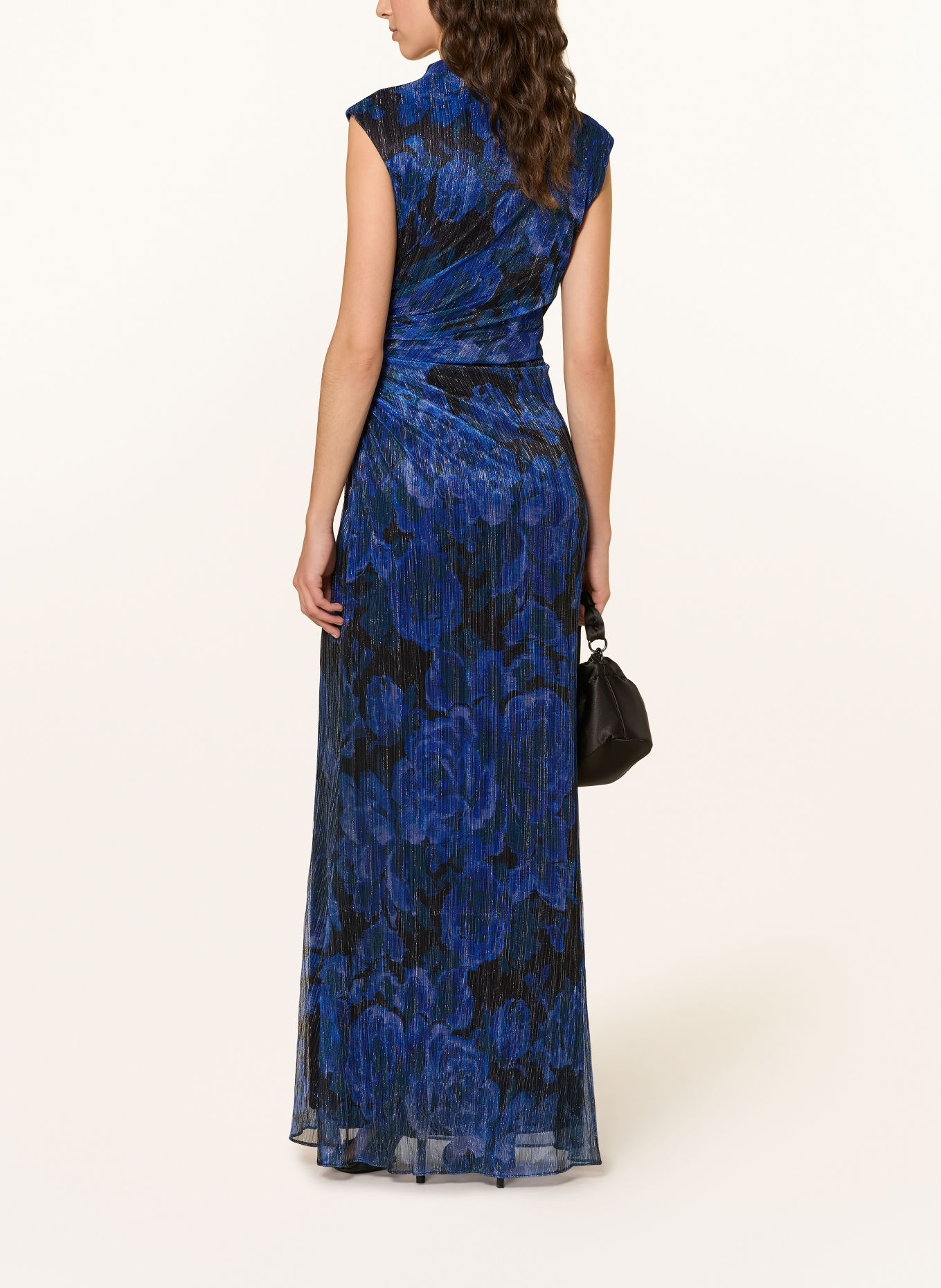 ADRIANNA PAPELL Abendkleid mit Glitzergarn: BLAU / SCHWARZ