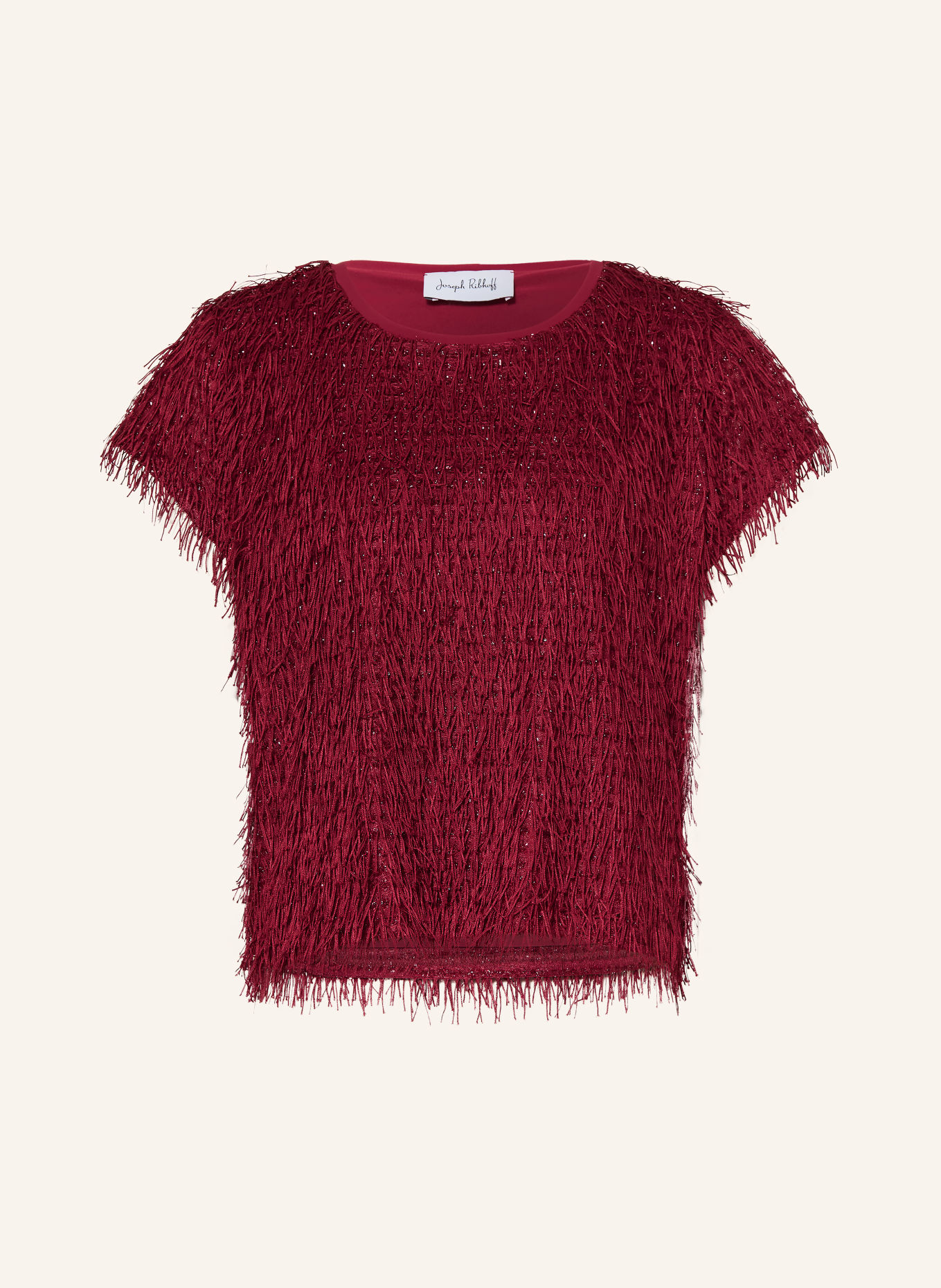 Joseph Ribkoff T-shirt with glitter yarn: DARK RED