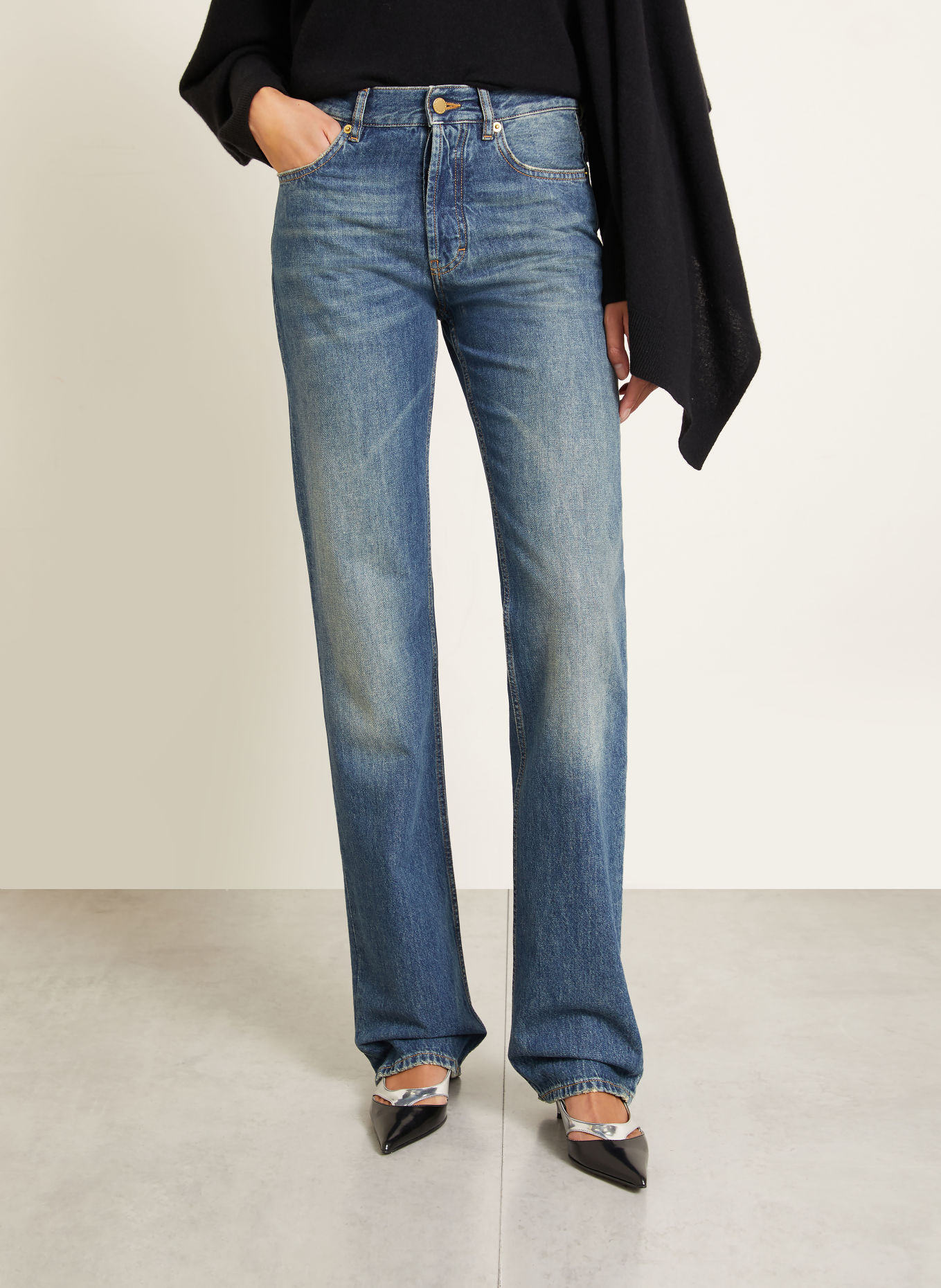 DARKPARK Straight jeans NEW MARION: W089 MEDIUM WASH WRINKLE