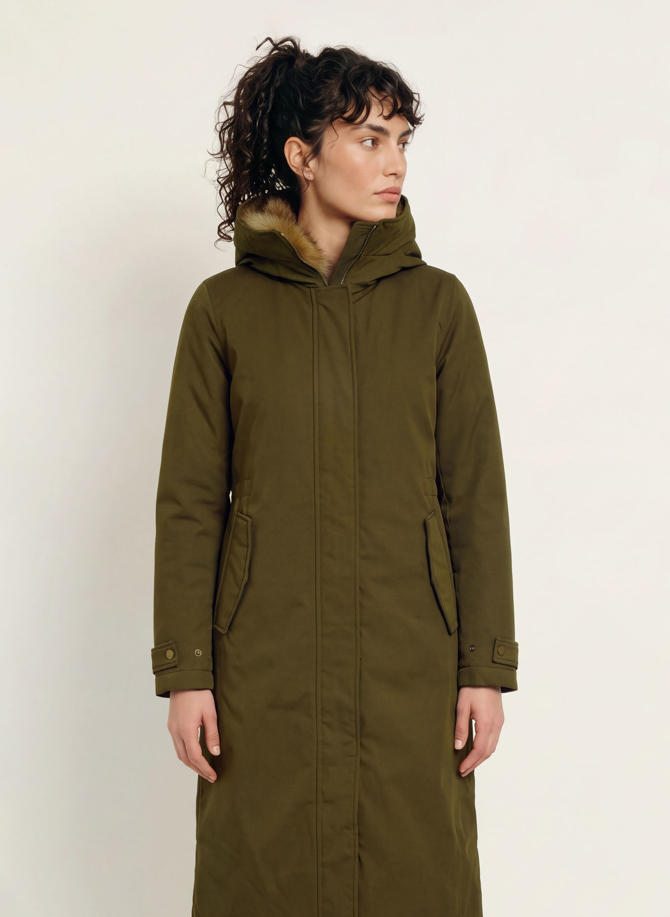 WOOLRICH Down coat: KHAKI