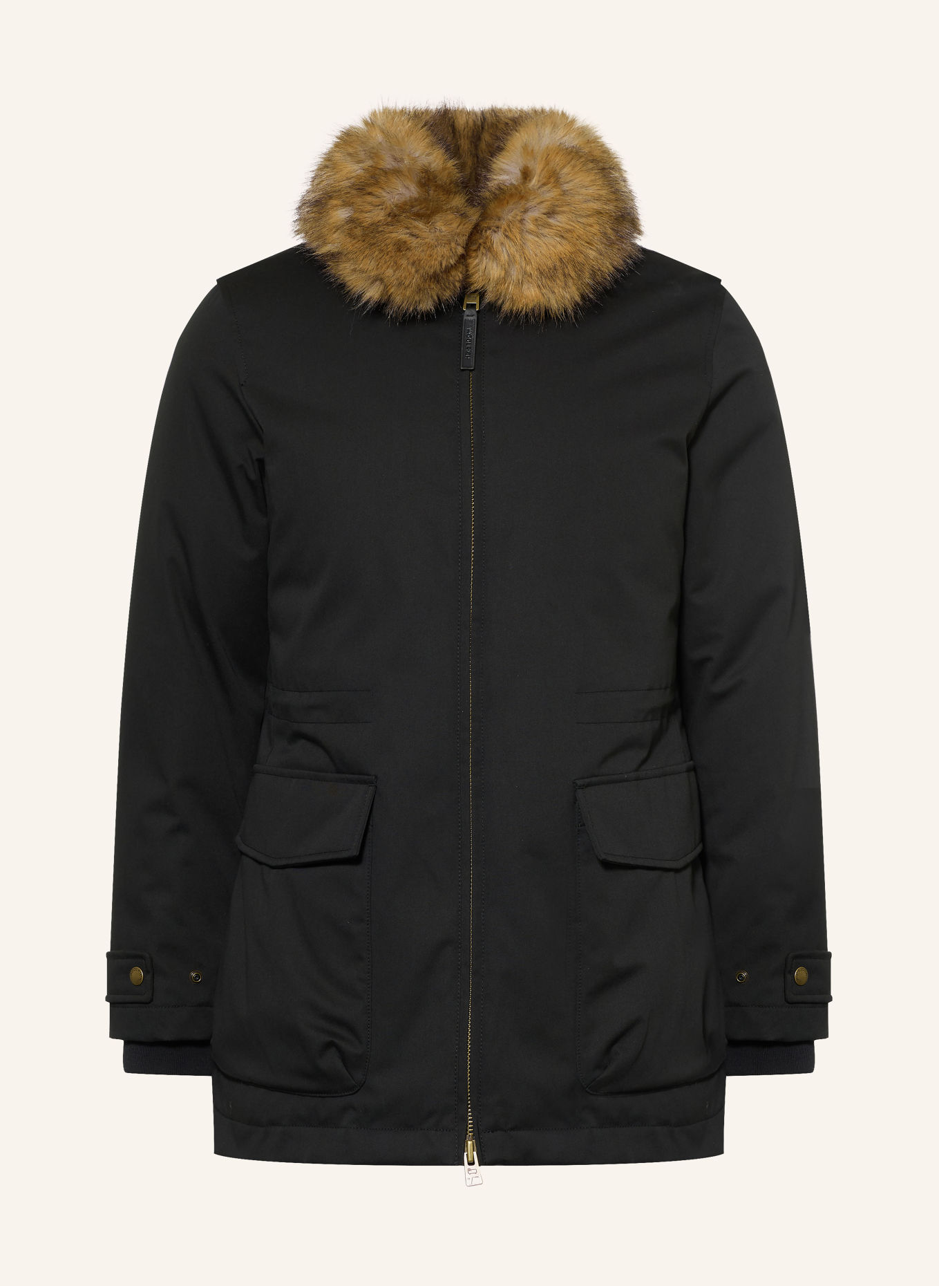 WOOLRICH Daunenjacke mit Kunstfell: SCHWARZ