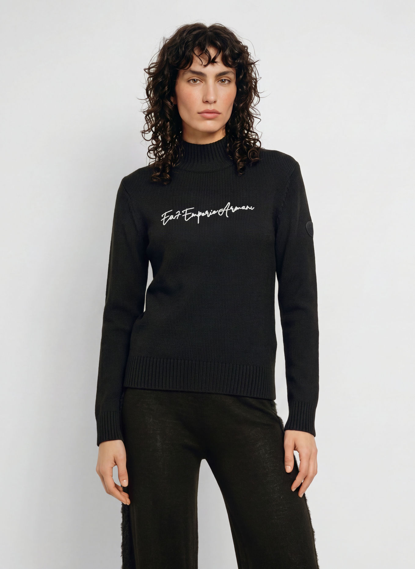 EA7 EMPORIO ARMANI Sweater: BLACK / WHITE