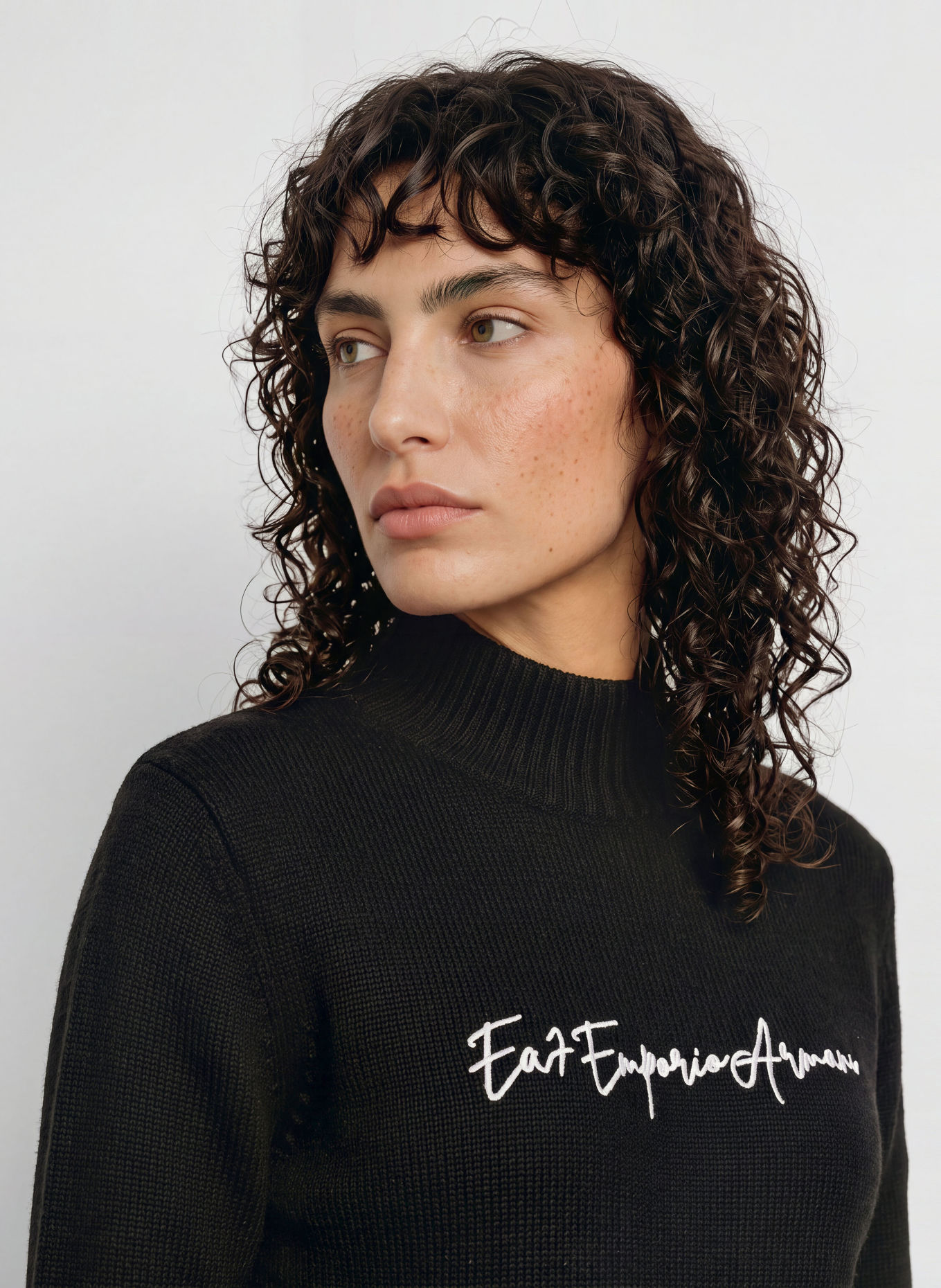 EA7 EMPORIO ARMANI Sweater: BLACK / WHITE