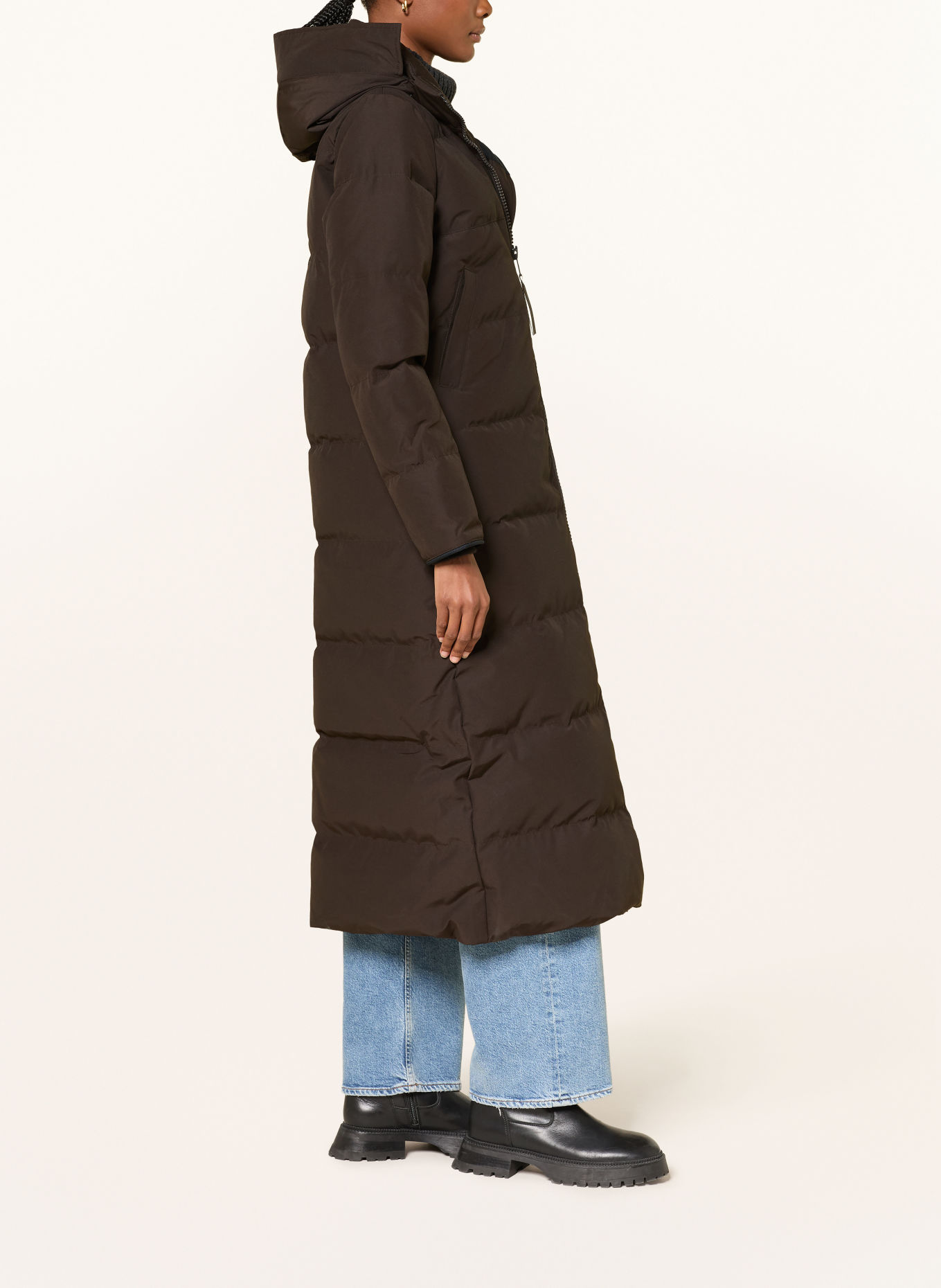 CANADA GOOSE MYSTIQUE Down coat with Detachable Hood: DARK BROWN