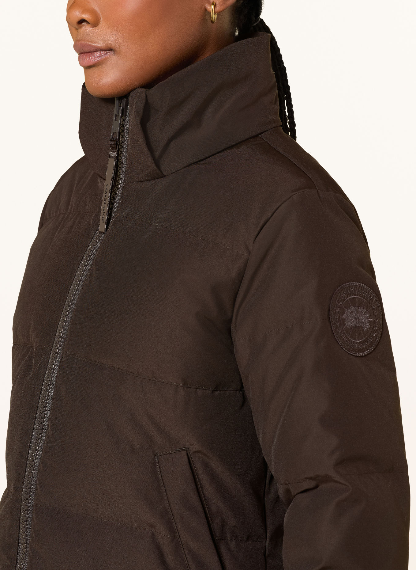 CANADA GOOSE MYSTIQUE Down coat with Detachable Hood: DARK BROWN
