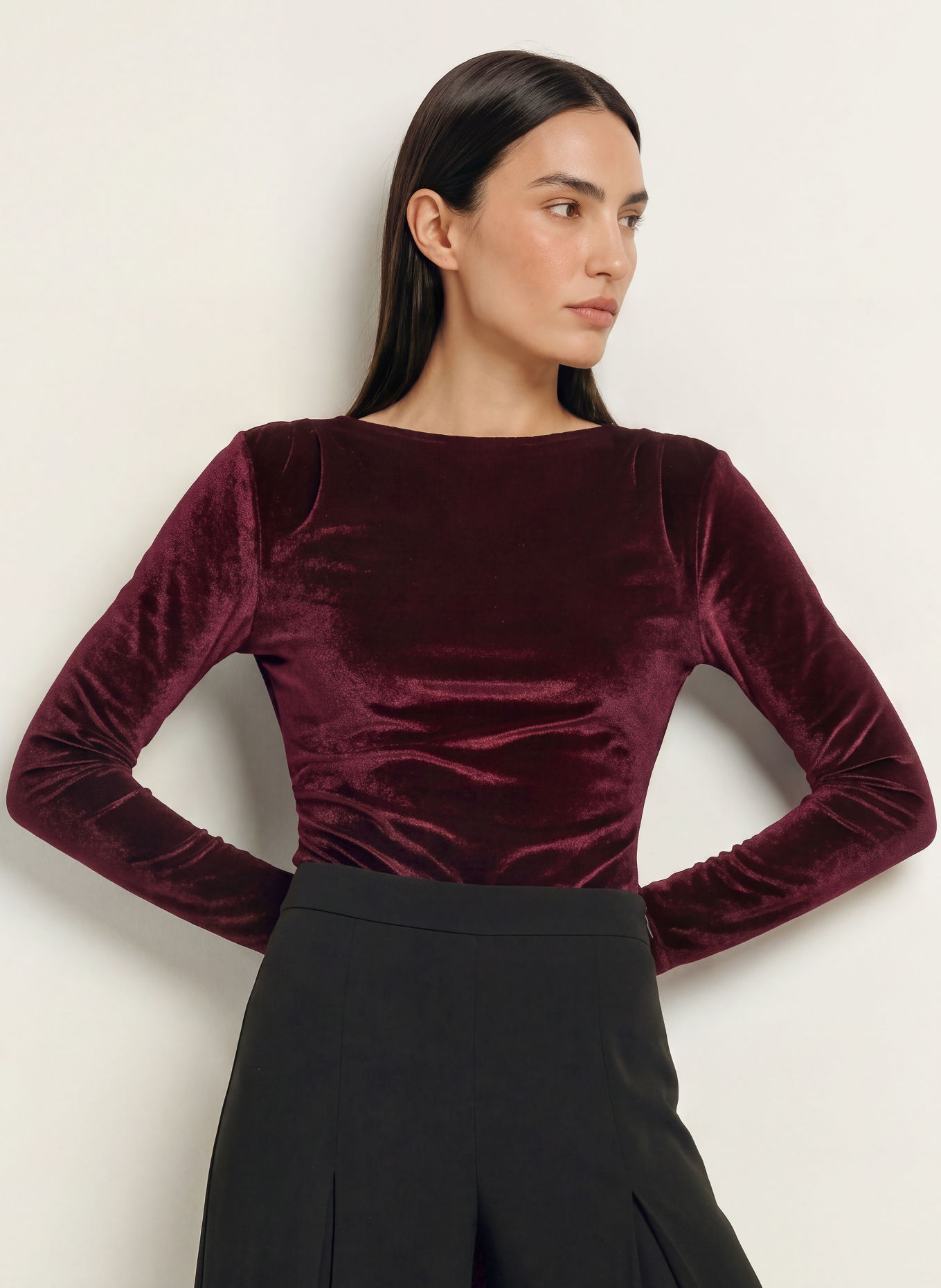TED BAKER ISENRA Bodysuit: DARK RED