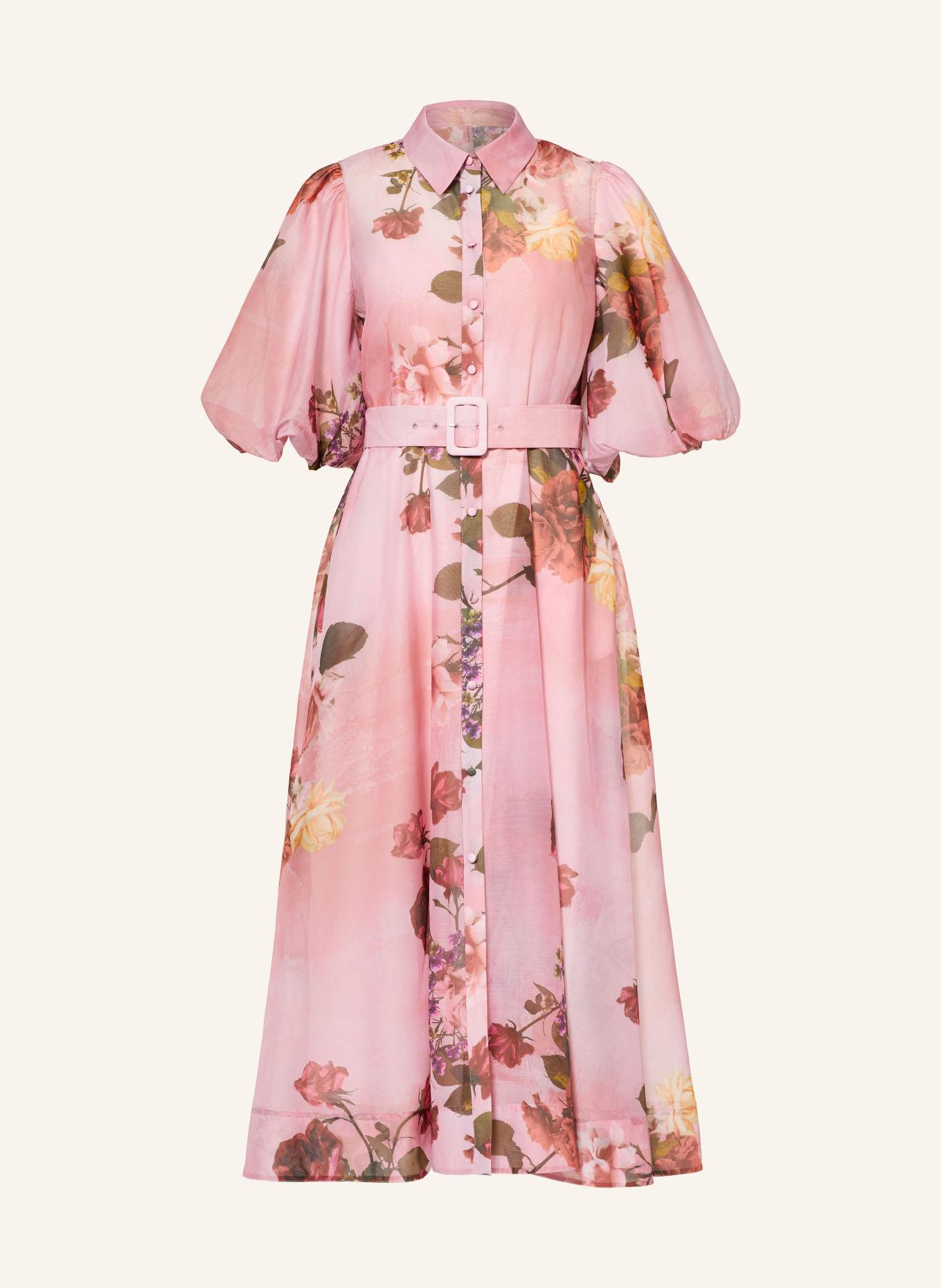 TED BAKER Hemdblusenkleid INDYAH: HELLROSA / ROT / GRÜN