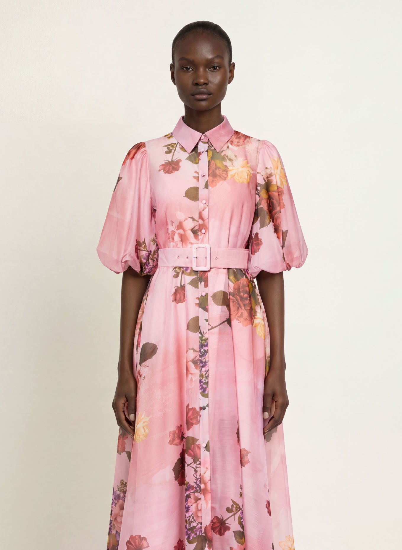 TED BAKER Hemdblusenkleid INDYAH: HELLROSA / ROT / GRÜN