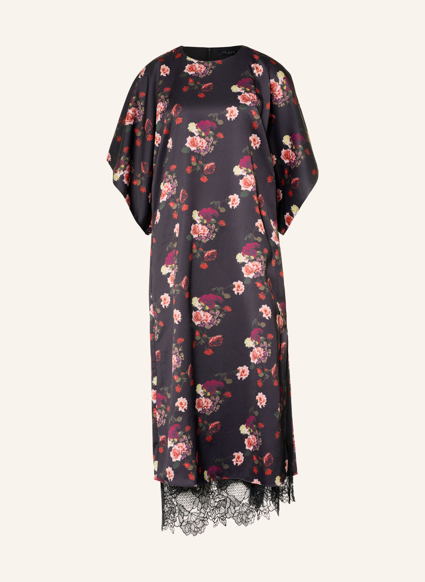 TED BAKER Kleid MEEIAA mit Spitze: SCHWARZ / ROT / GRÜN