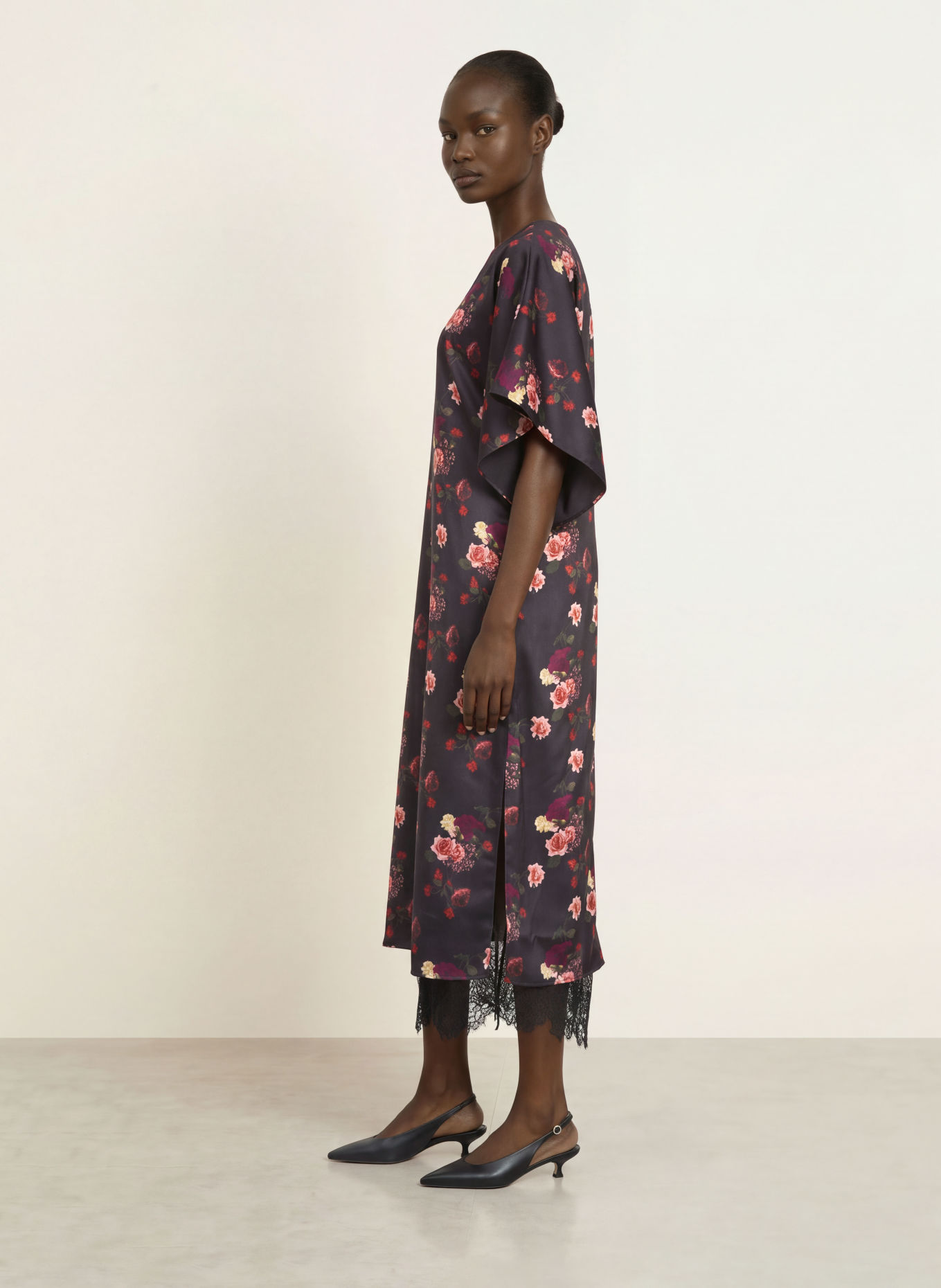 TED BAKER Kleid MEEIAA mit Spitze: SCHWARZ / ROT / GRÜN