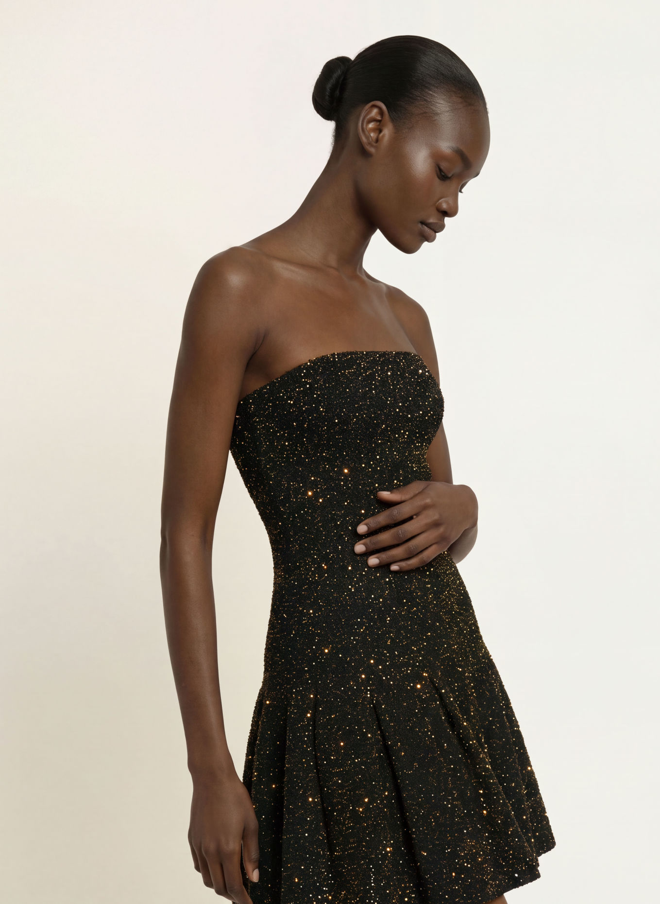 TED BAKER NAELY cocktail dress with sequins: BLACK / GOLD