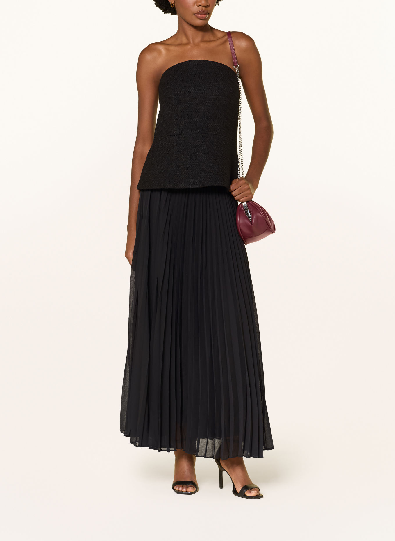 TED BAKER Abendkleid RADDIM mt Plissees: SCHWARZ