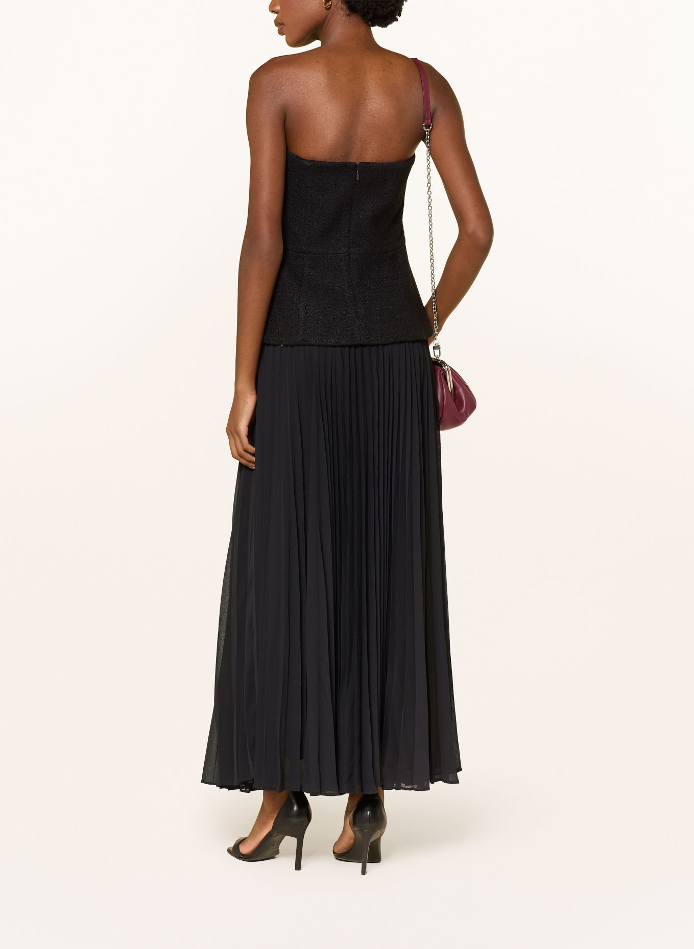 TED BAKER Abendkleid RADDIM mt Plissees: SCHWARZ