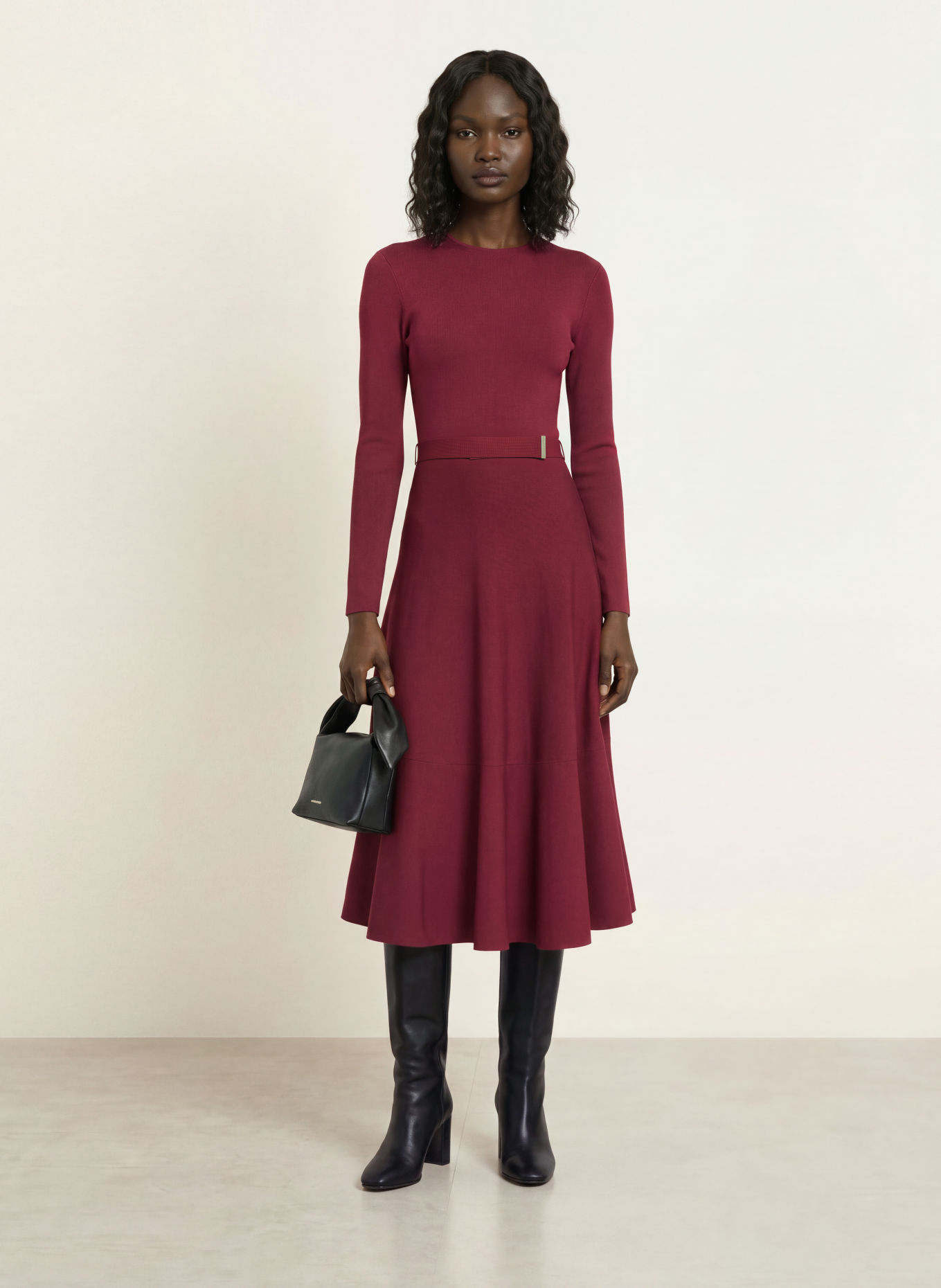 TED BAKER TALMAH Knit Dress: DARK RED
