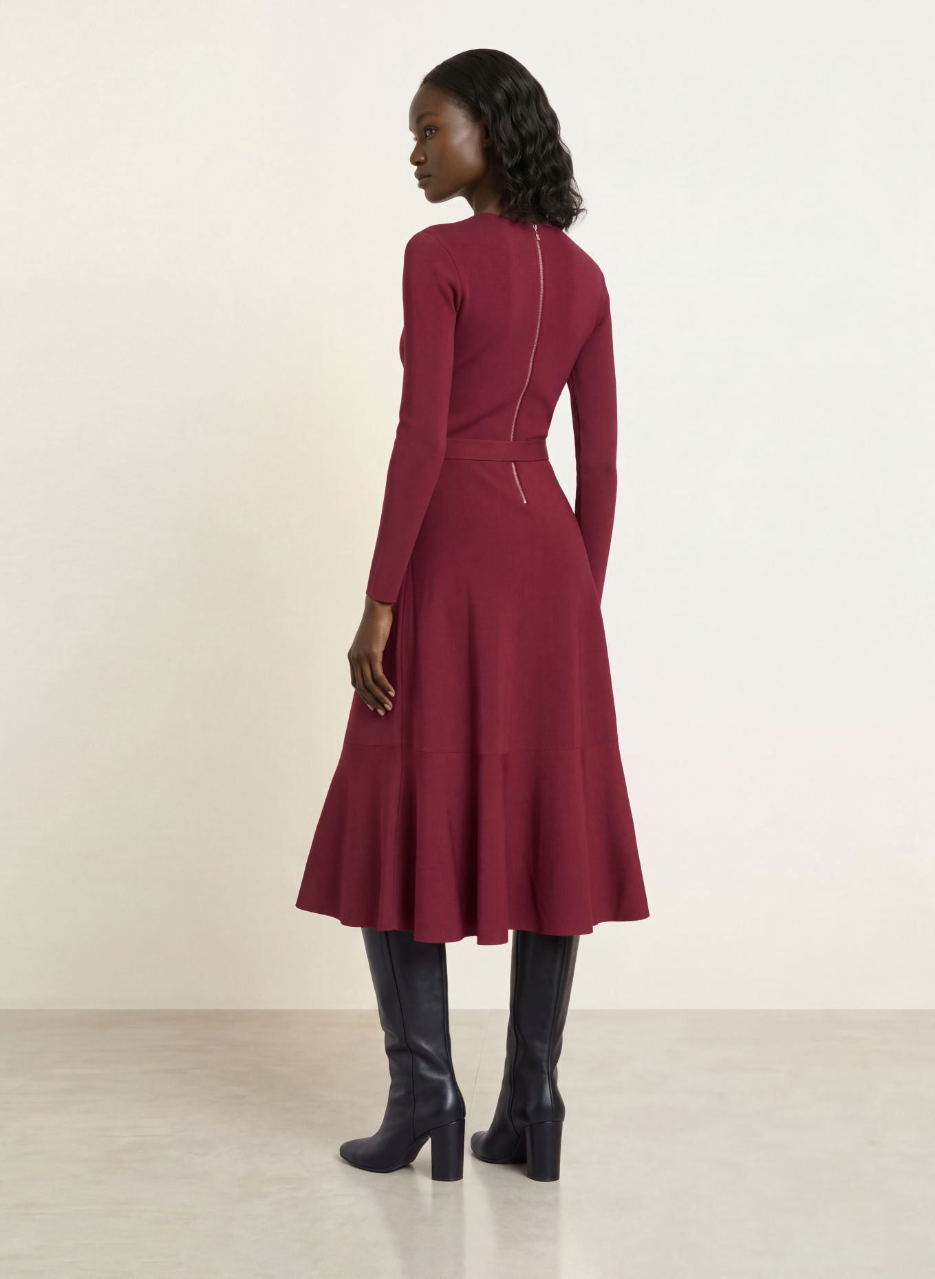 TED BAKER TALMAH Knit Dress: DARK RED