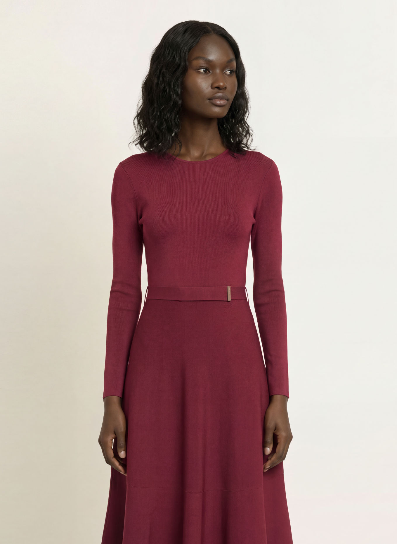 TED BAKER TALMAH Knit Dress: DARK RED