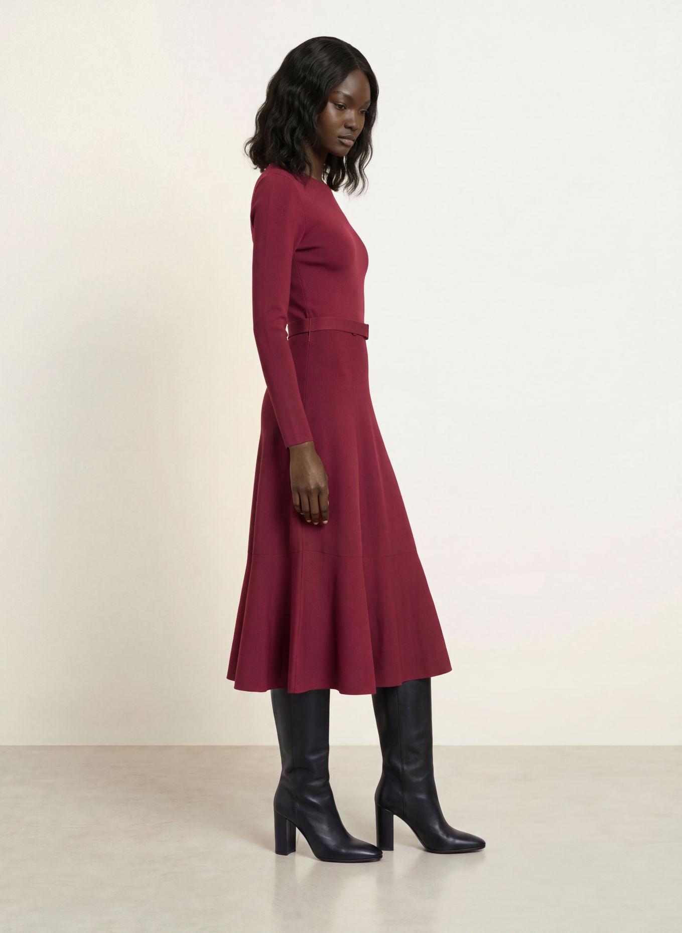 TED BAKER TALMAH Knit Dress: DARK RED