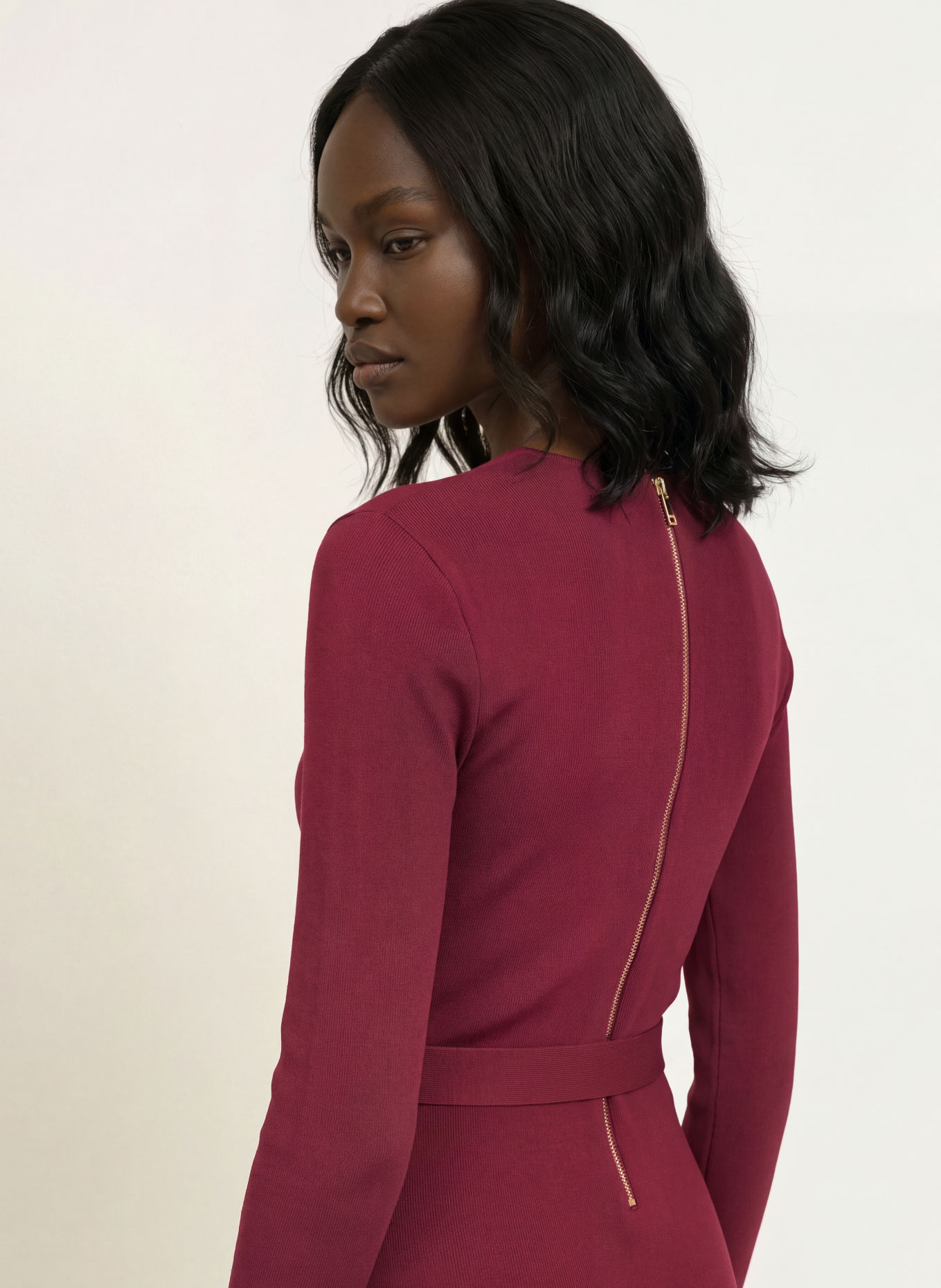 TED BAKER TALMAH Knit Dress: DARK RED