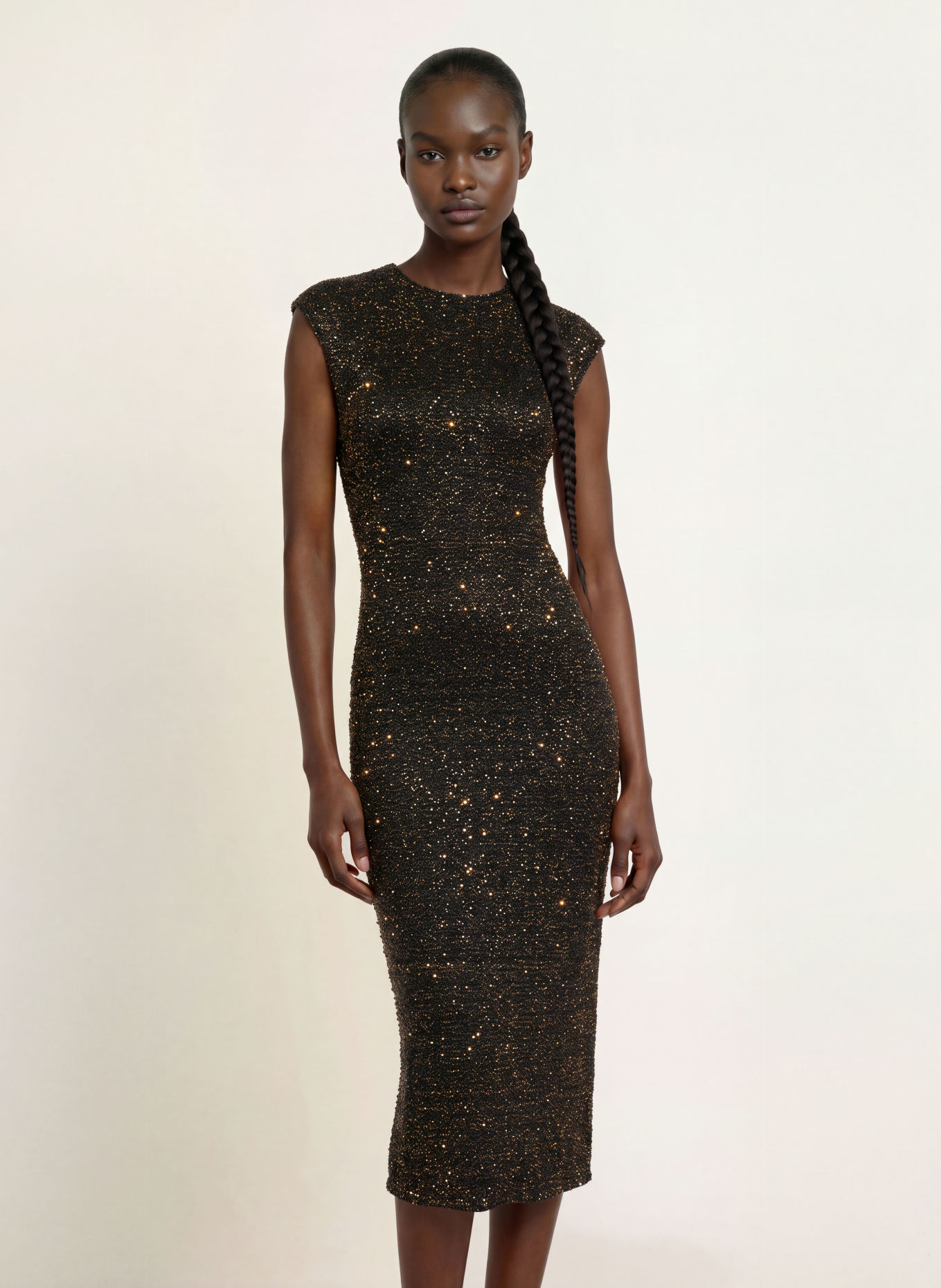 TED BAKER Strickkleid MYLLA mit Pailletten: SCHWARZ / GOLD