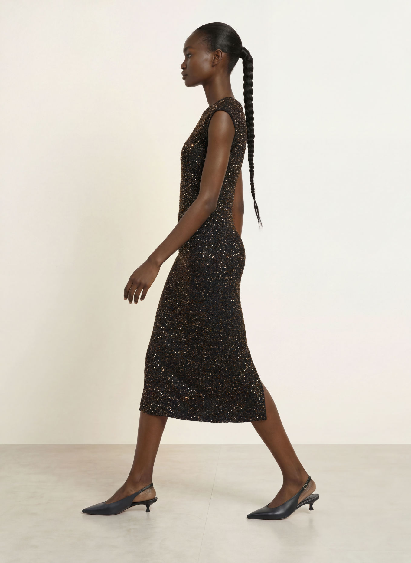 TED BAKER Strickkleid MYLLA mit Pailletten: SCHWARZ / GOLD