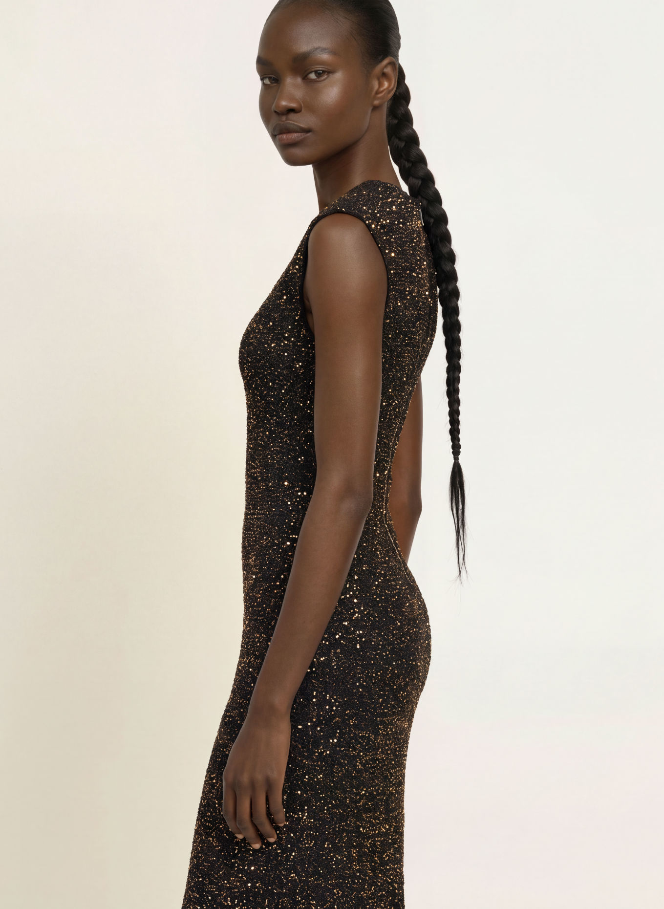 TED BAKER Strickkleid MYLLA mit Pailletten: SCHWARZ / GOLD