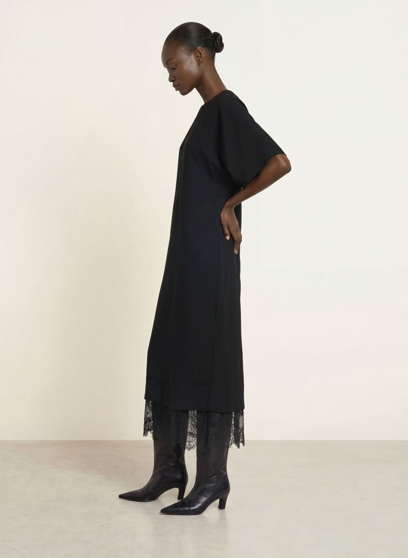 TED BAKER Kleid LANCHA mit Spitze: SCHWARZ