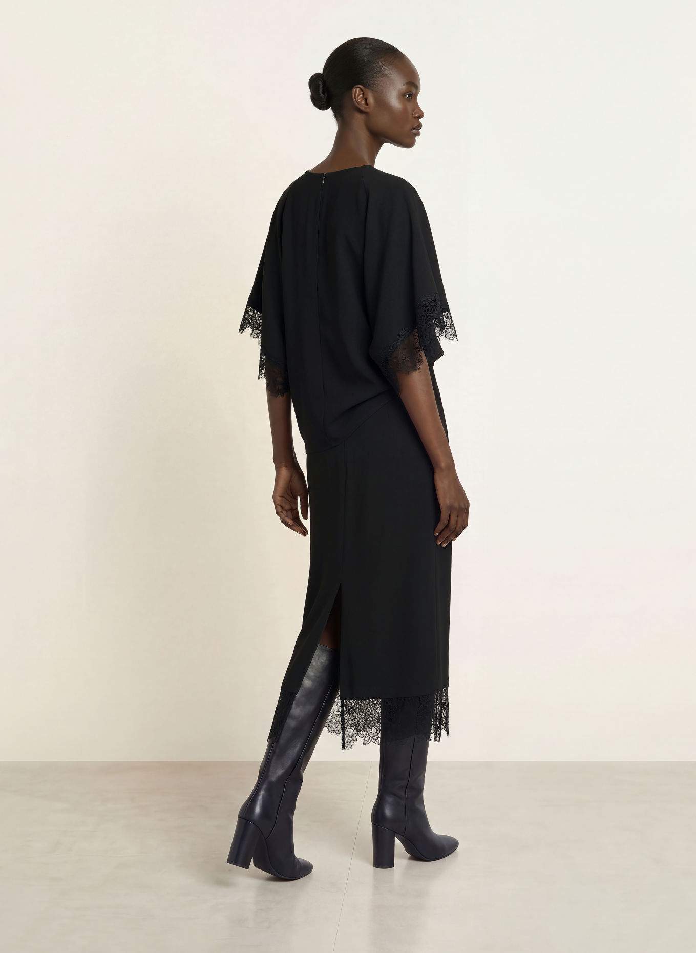 TED BAKER RIISAL-rok met kant: ZWART
