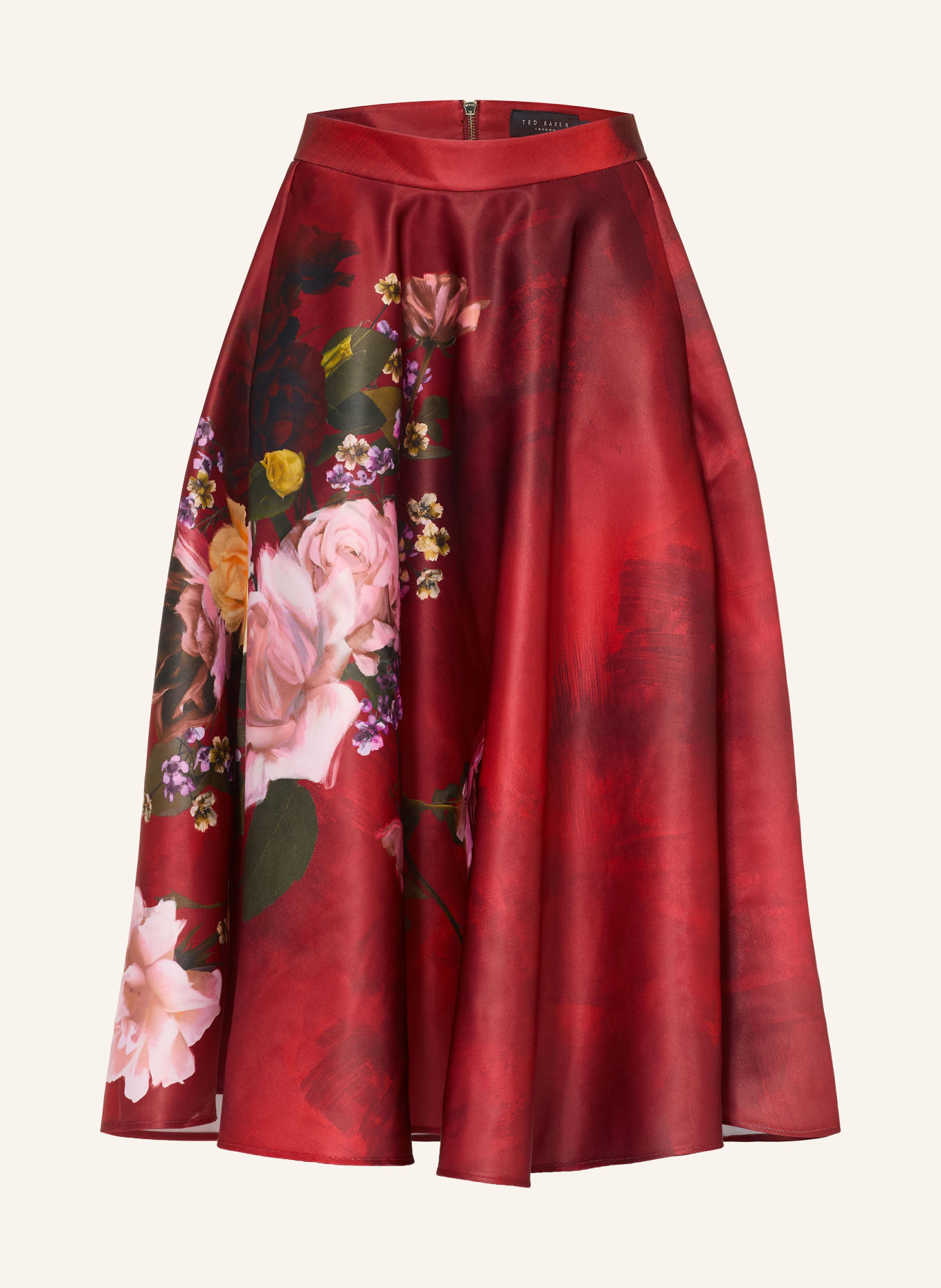 TED BAKER SIMIIA Skirt: RED / PURPLE / DARK YELLOW