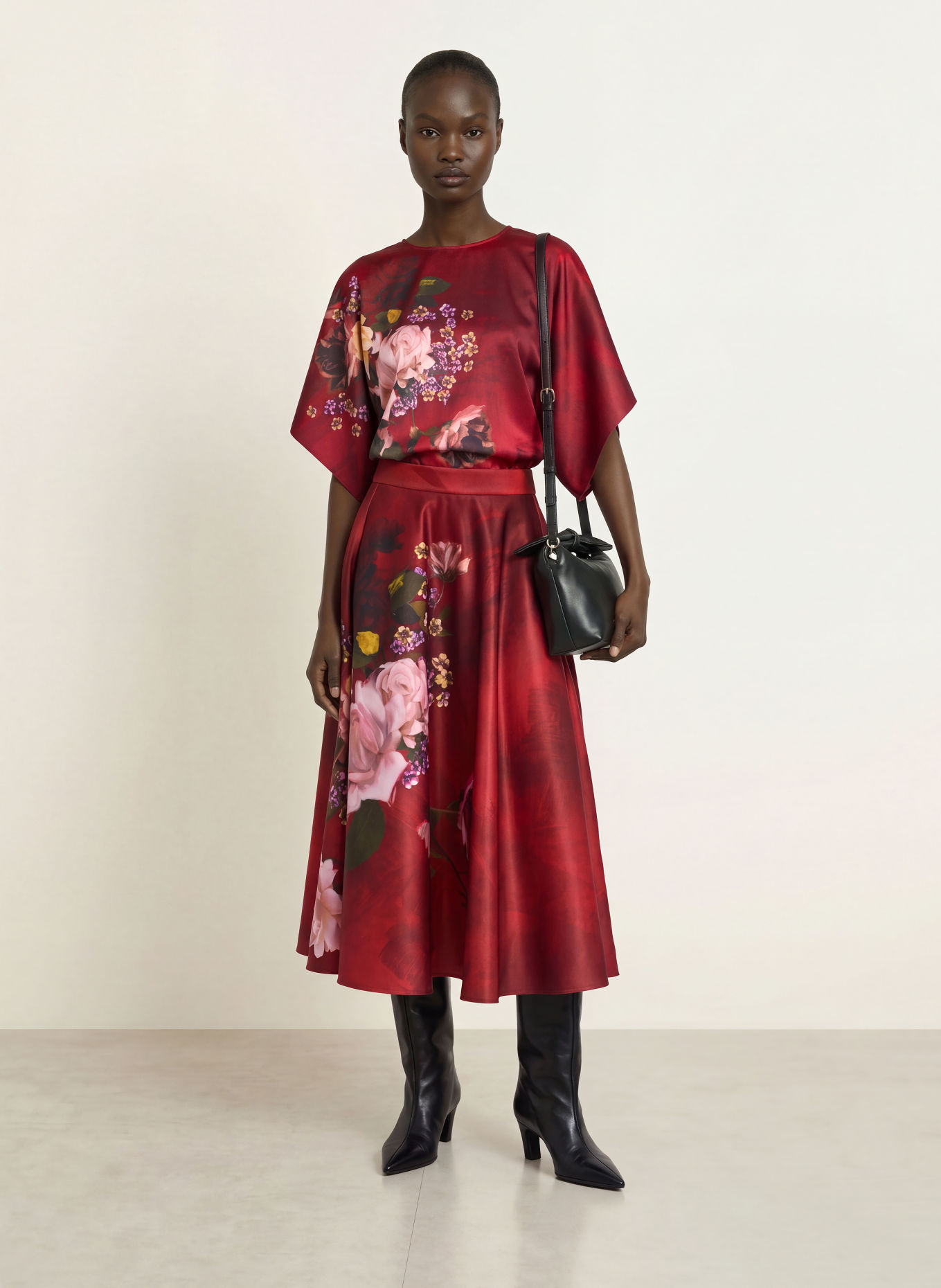 TED BAKER SIMIIA Skirt: RED / PURPLE / DARK YELLOW