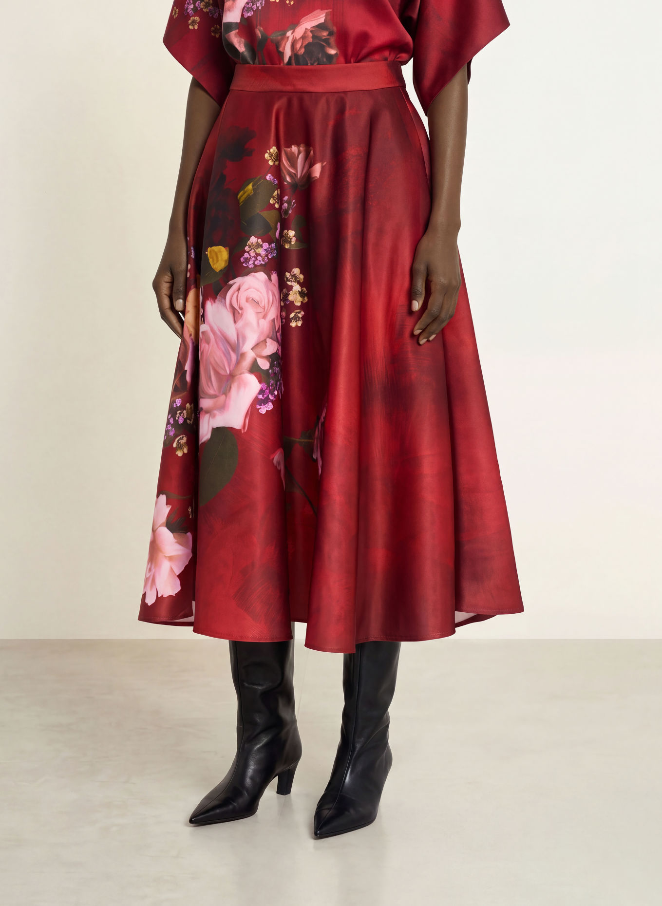 TED BAKER SIMIIA Skirt: RED / PURPLE / DARK YELLOW