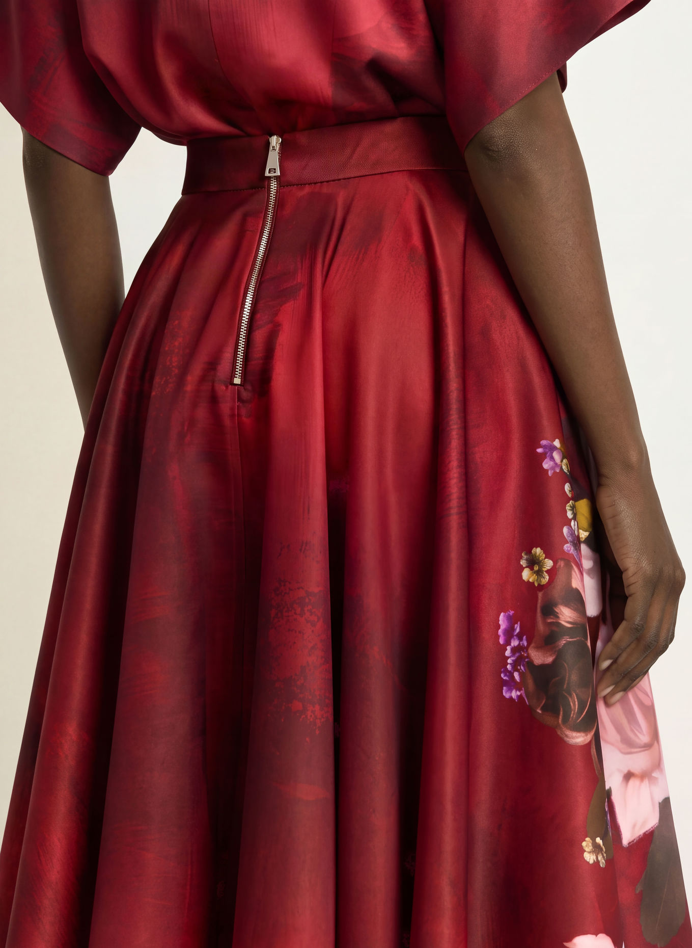 TED BAKER SIMIIA Skirt: RED / PURPLE / DARK YELLOW