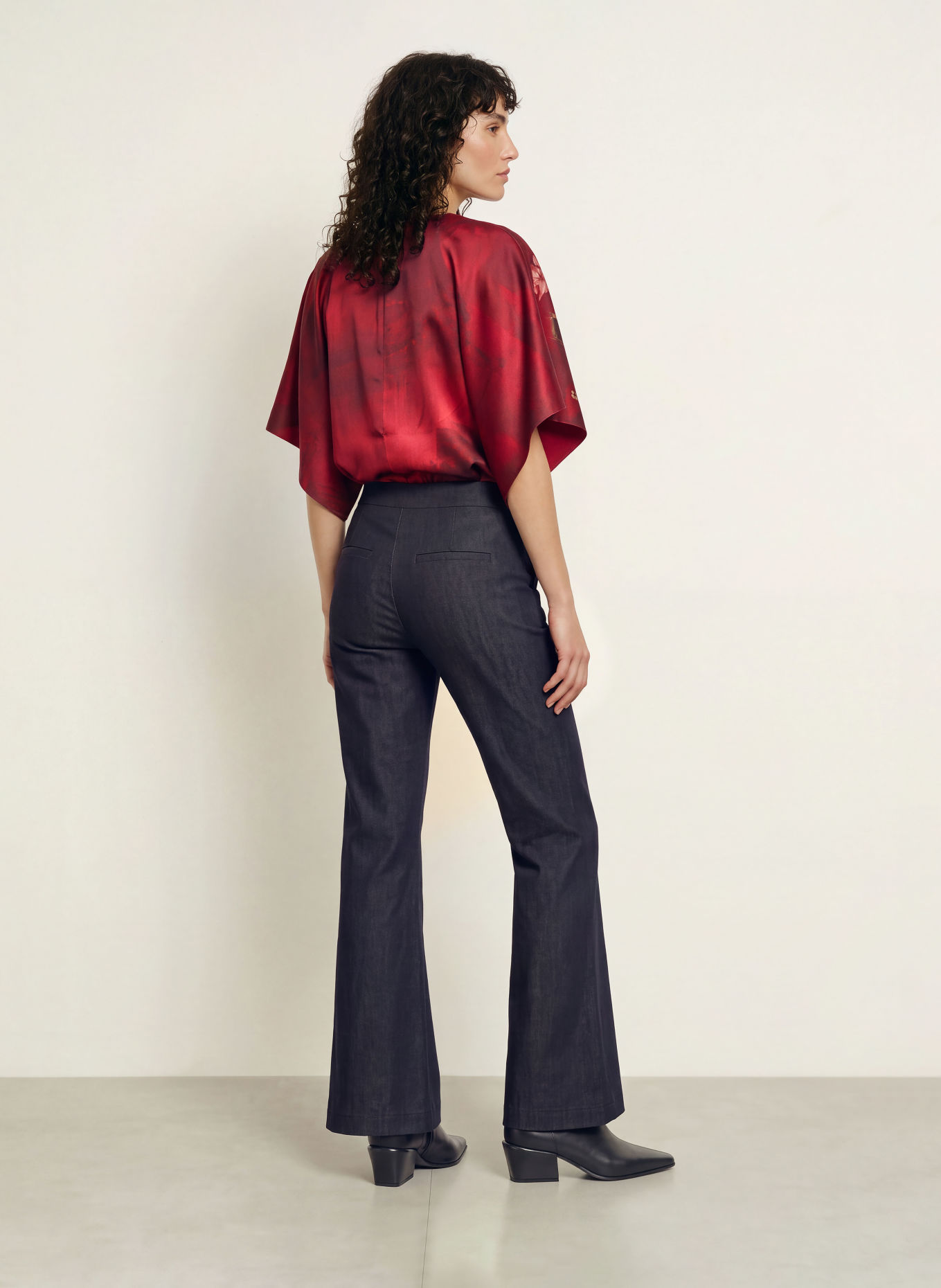 TED BAKER OTILEE Satin Shirt blouse: RED / LIGHT YELLOW / GREEN