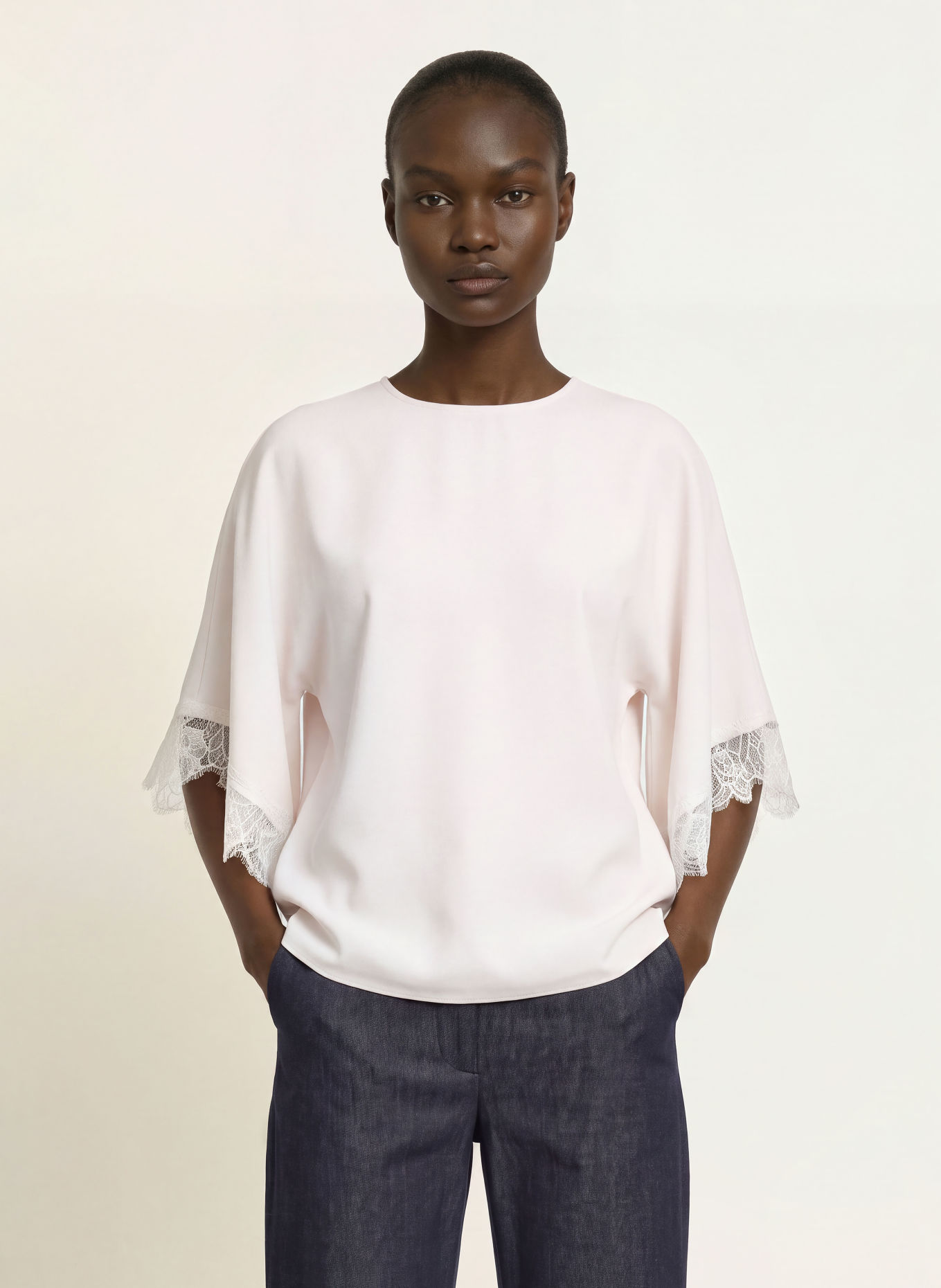 TED BAKER NEELAI Shirt blouse with Lace: WHITE