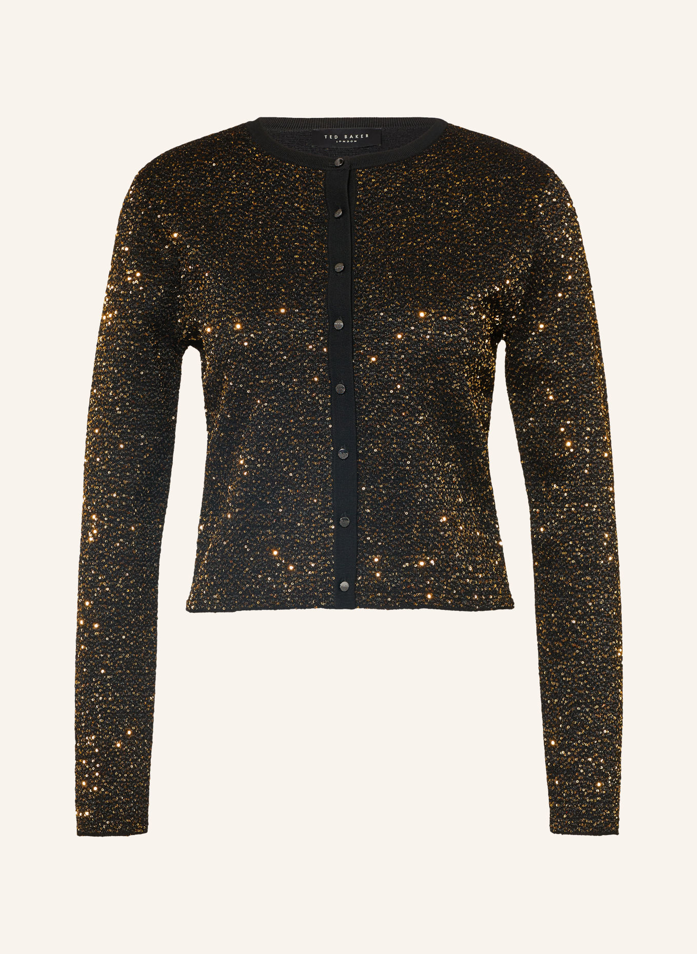 TED BAKER NYRIE Cardigan with Sequins: BLACK / GOLD