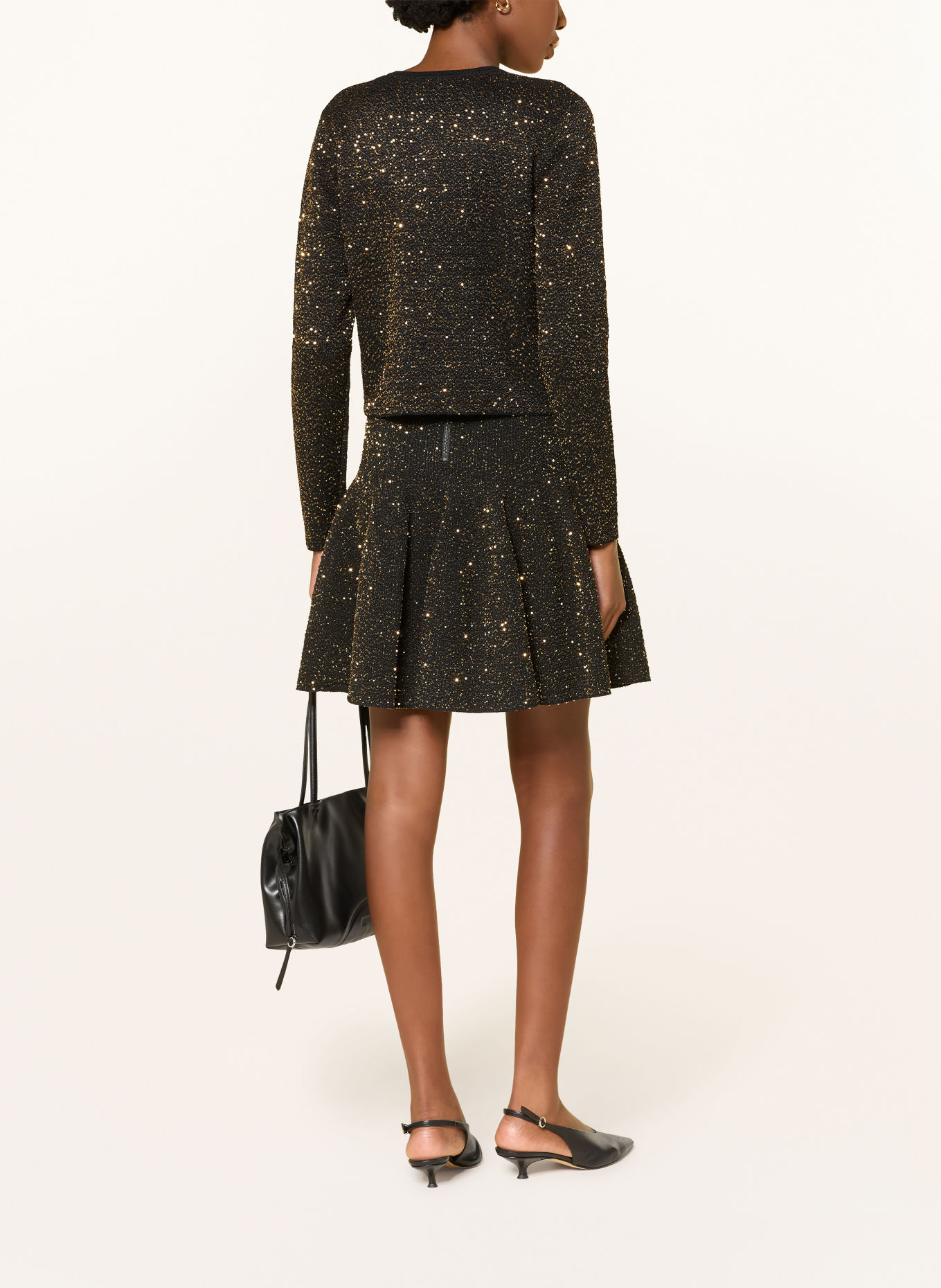 TED BAKER NYRIE Cardigan with Sequins: BLACK / GOLD