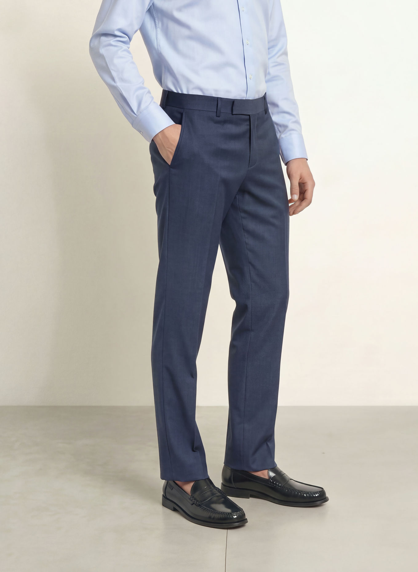 BOSS GENIUS Slim Fit Suit Trousers: 479 OPEN BLUE