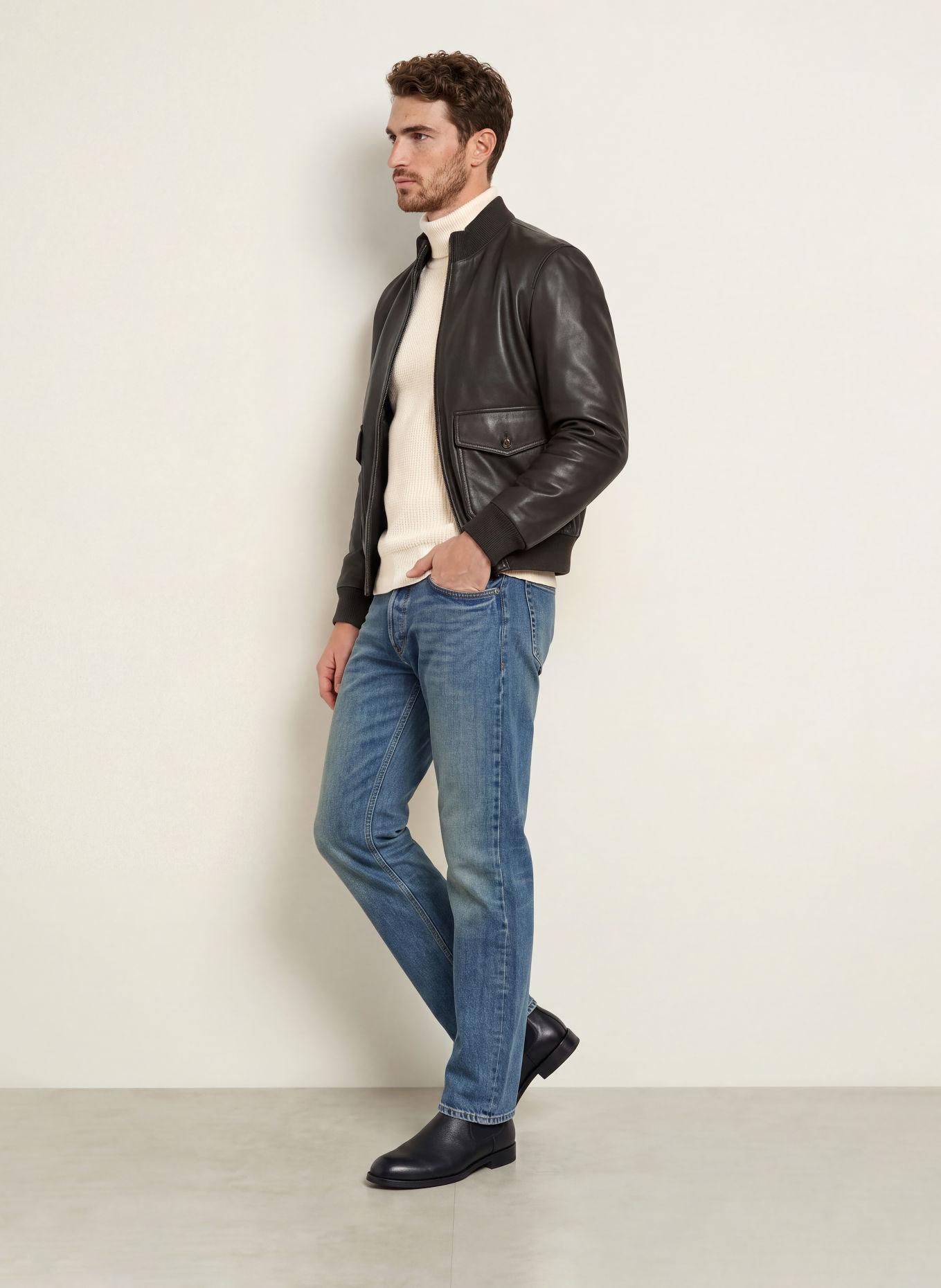 BOSS FIOCCOLO Turtleneck sweater: ECRU